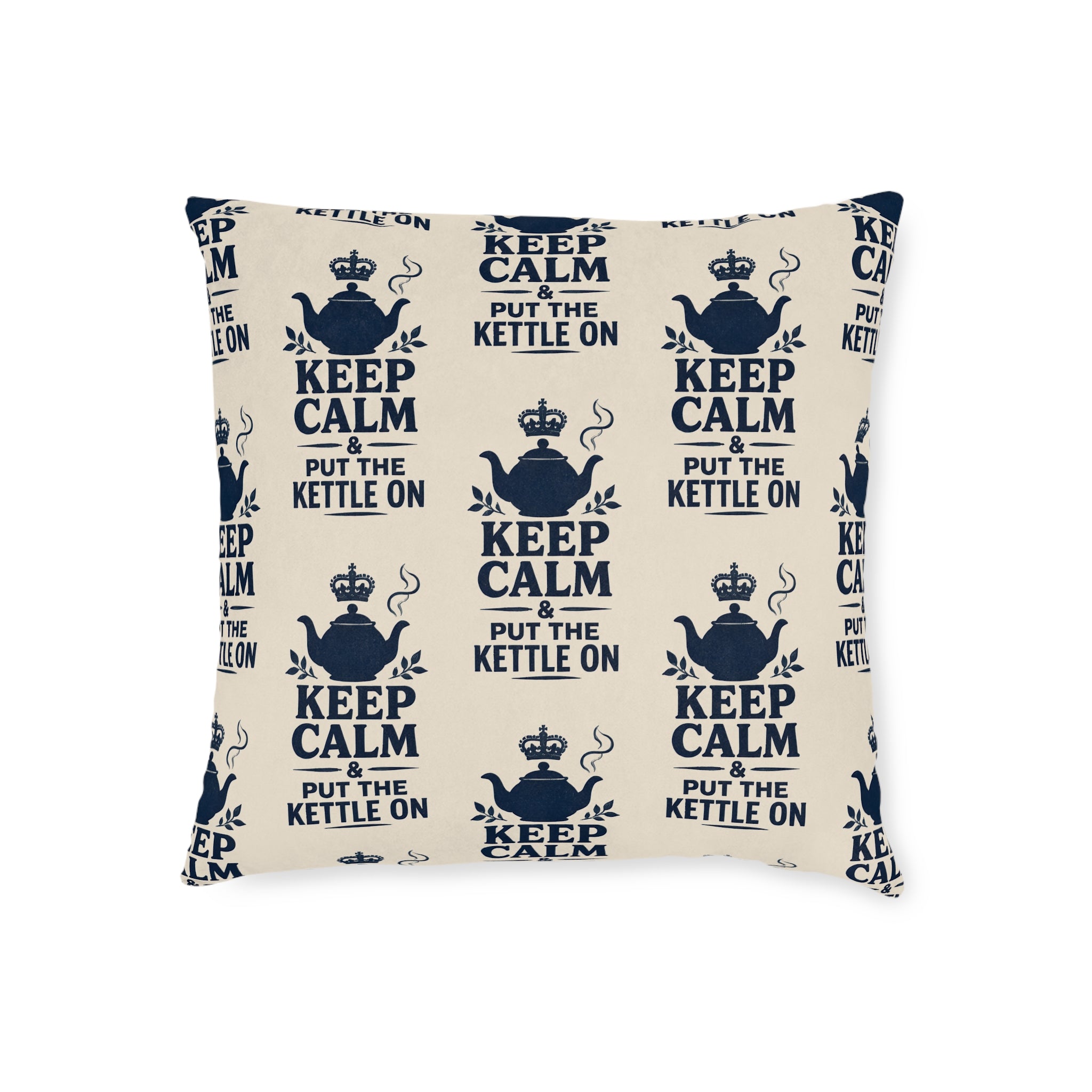 Square Cushion – Keep Calm & Put the Kettle On | Tea Lover Cushion