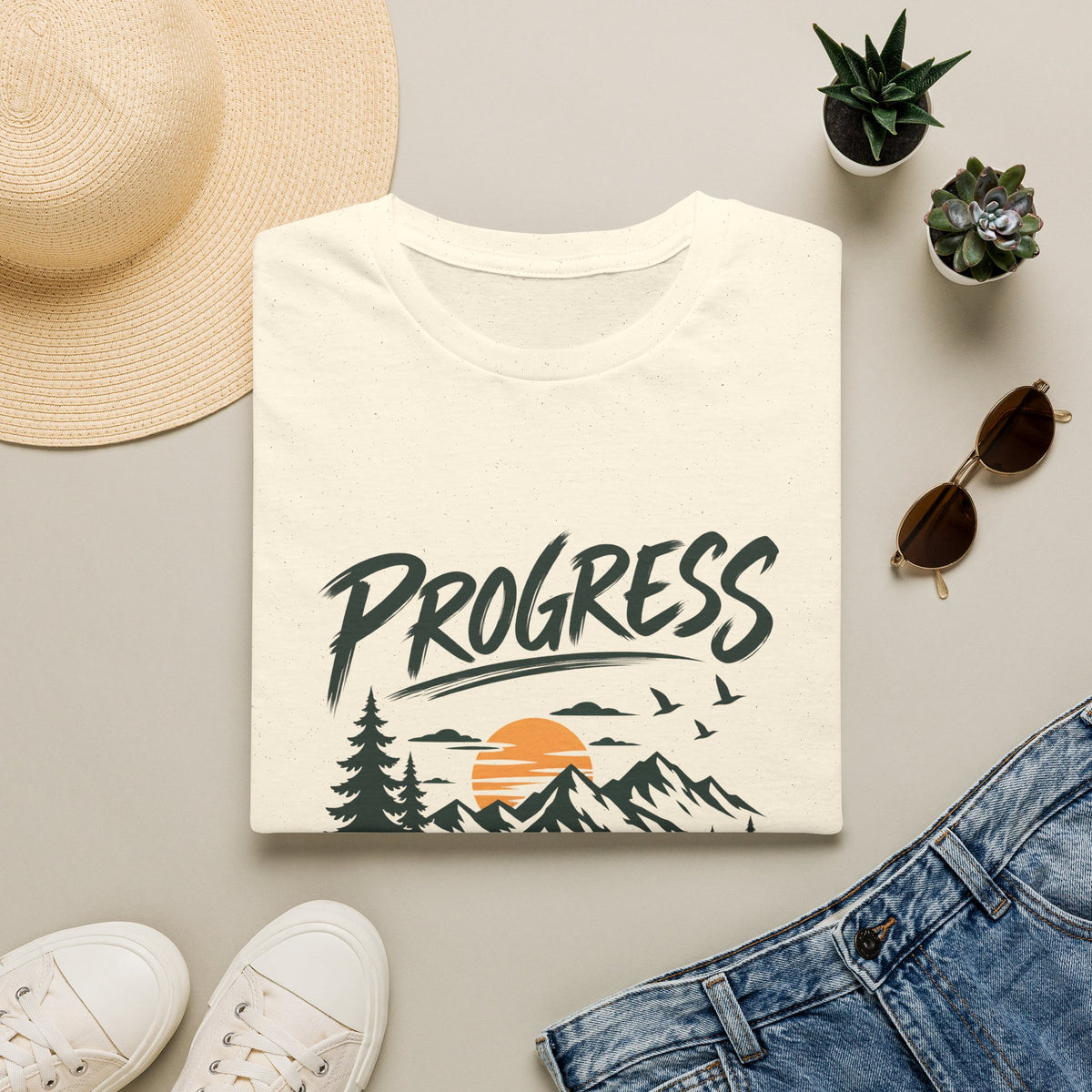 Unisex T-Shirt – Progress Not Perfection | Motivational Lifestyle T-Shirt