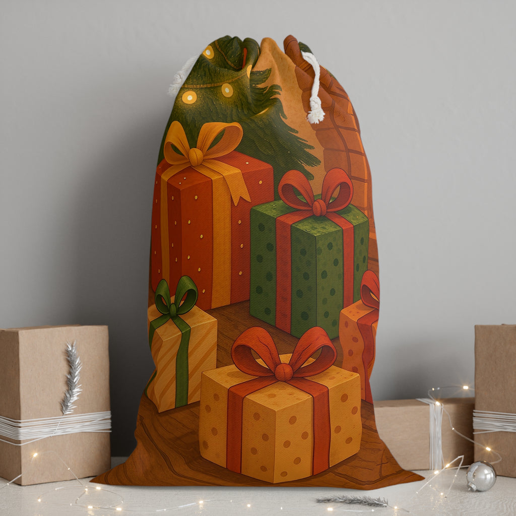 Festive Gift Sack - Holiday Christmas Storage with Cheerful Design