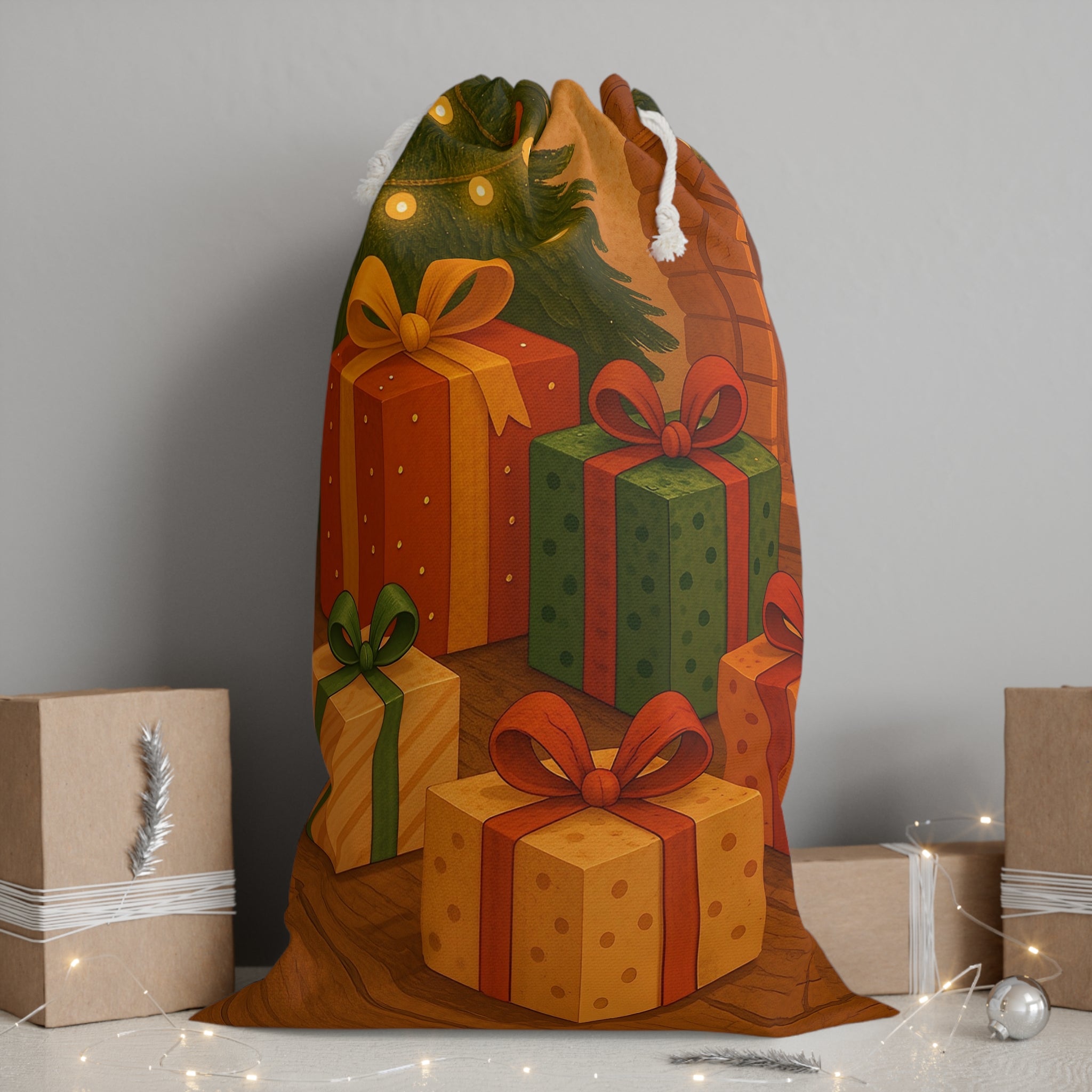 Festive Gift Sack - Holiday Christmas Storage with Cheerful Design