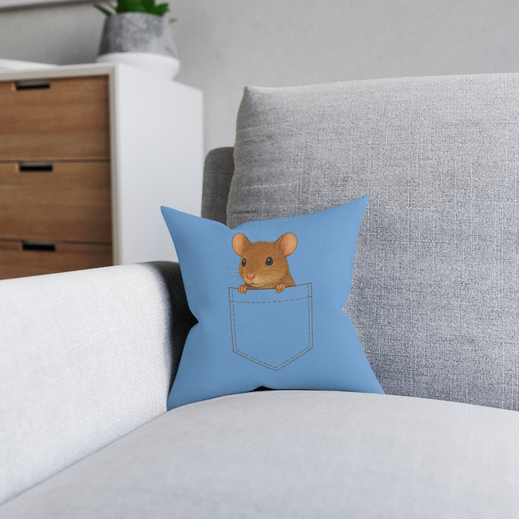 Square Cushion - Mouse in a Pocket Design