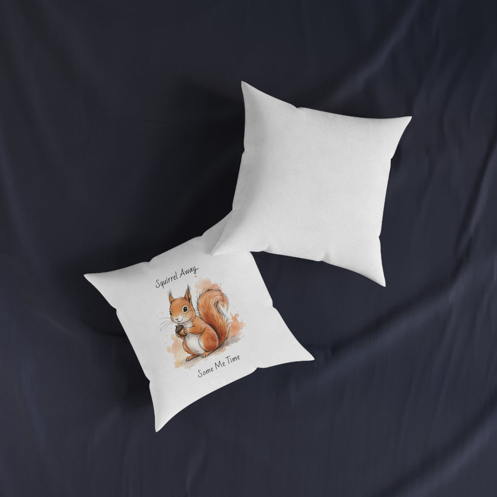 Square Cushion – Squirrel Away Some Me Time | Woodland Cushion