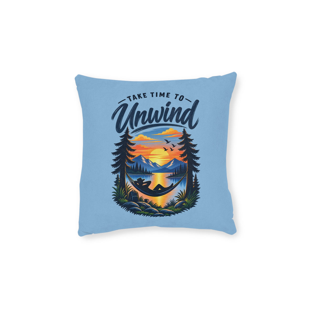 Square Cushion – Take Time to Unwind | Relaxing Home Decor
