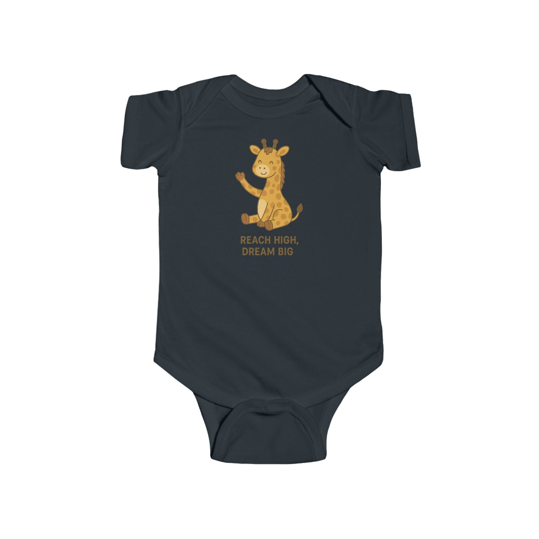 Babygrow - "Reach High, Dream Big" Cute Giraffe Baby Onesie