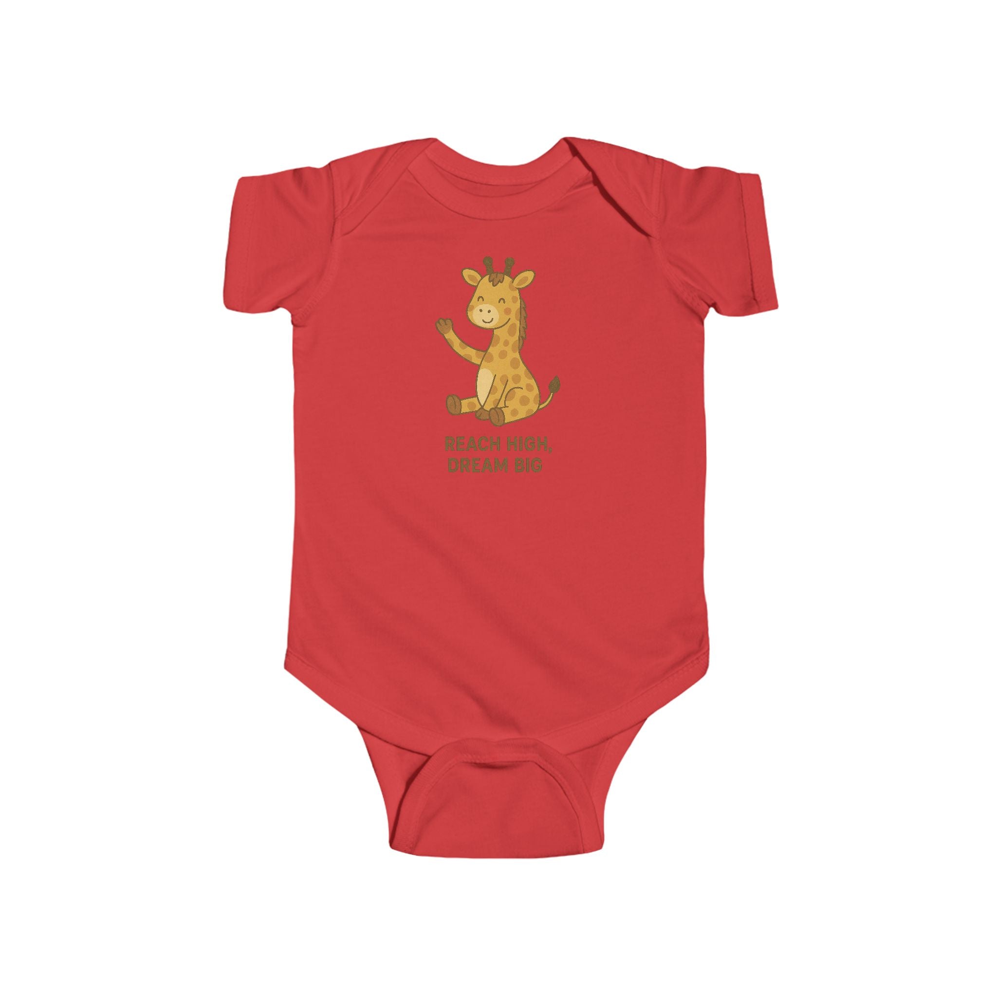 Babygrow - "Reach High, Dream Big" Cute Giraffe Baby Onesie