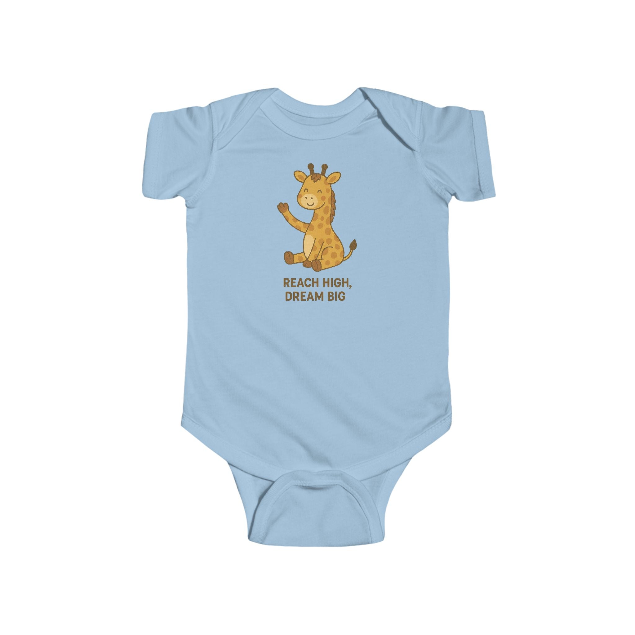 Babygrow - "Reach High, Dream Big" Cute Giraffe Baby Onesie