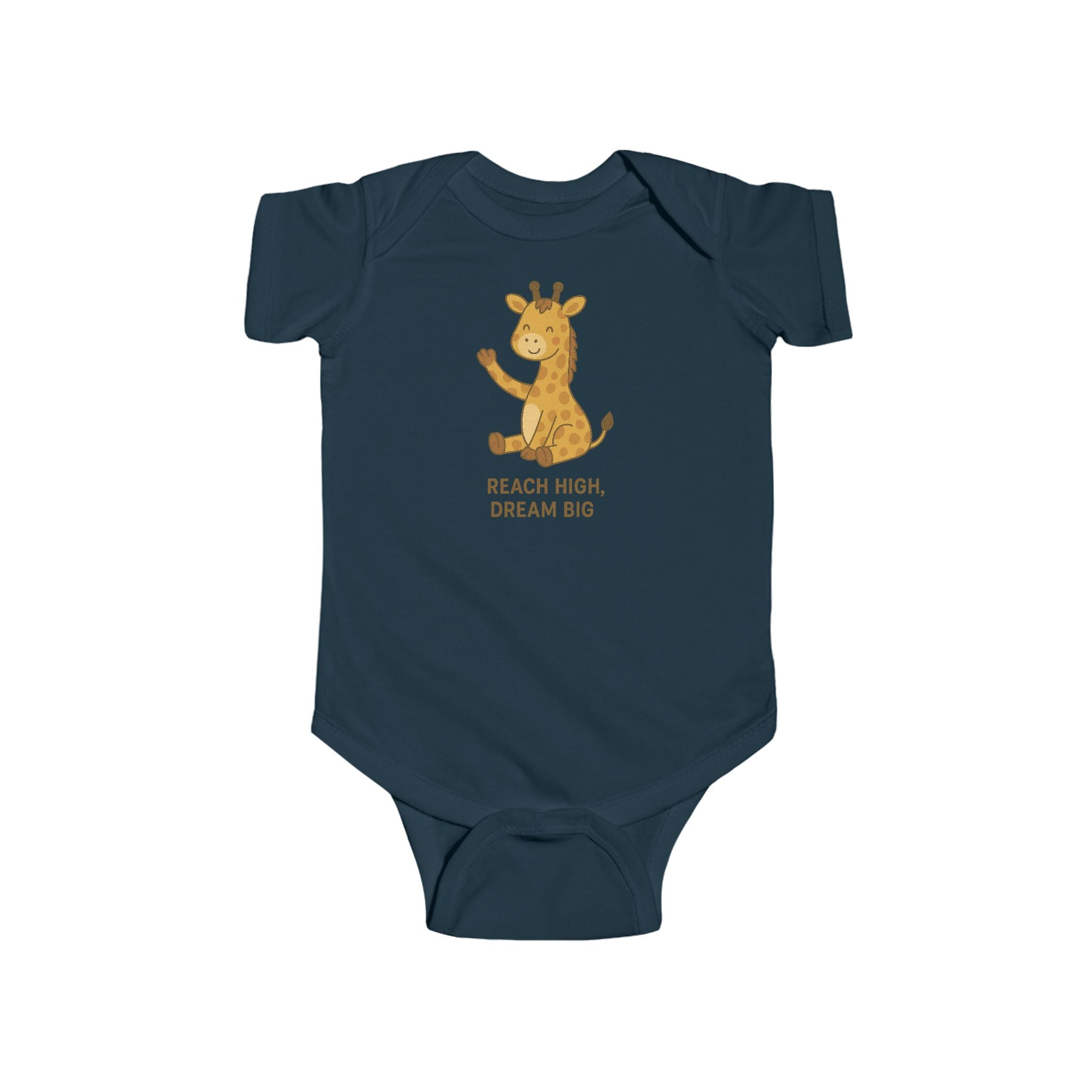 Babygrow - "Reach High, Dream Big" Cute Giraffe Baby Onesie