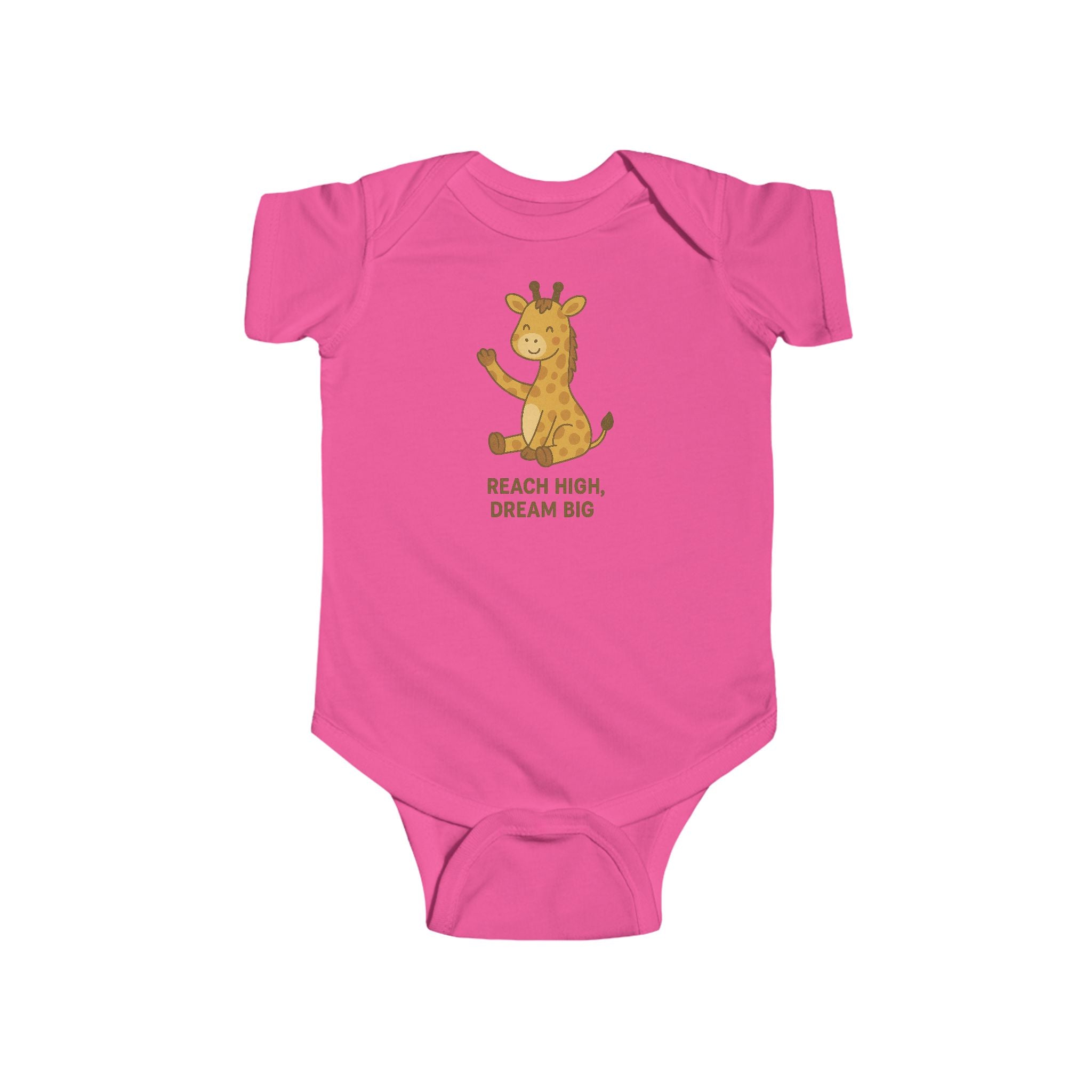 Babygrow - "Reach High, Dream Big" Cute Giraffe Baby Onesie