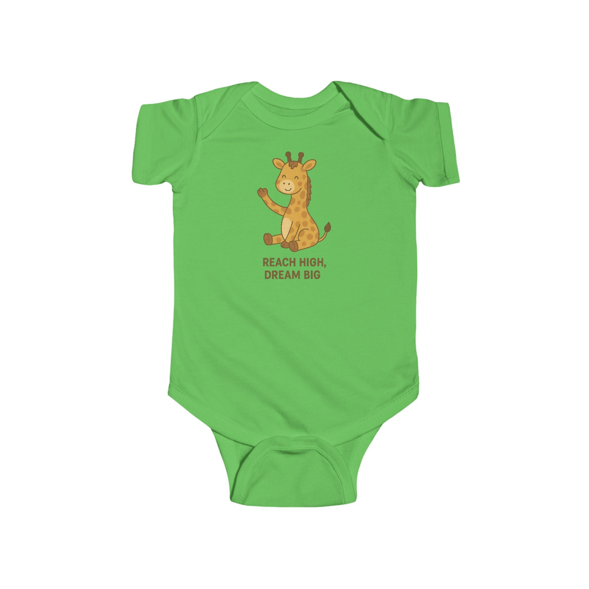 Babygrow - "Reach High, Dream Big" Cute Giraffe Baby Onesie