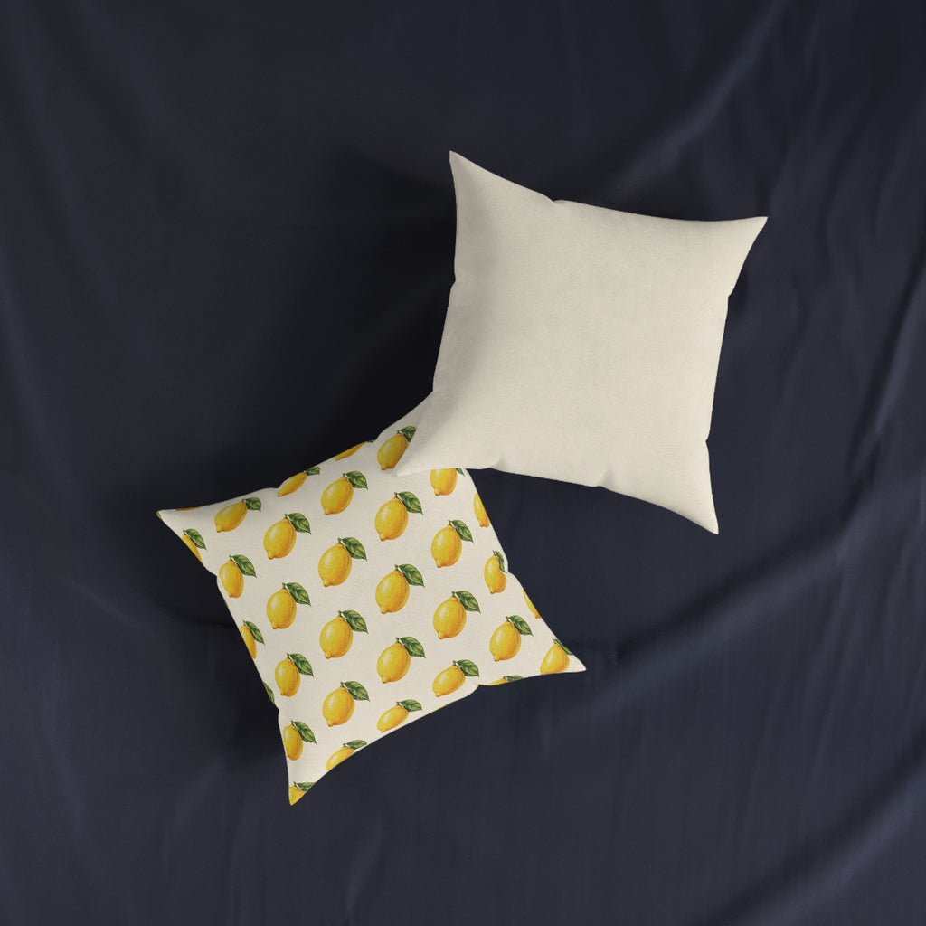Square Cushion – Lemon Pattern | Fruit & Summer Home Decor