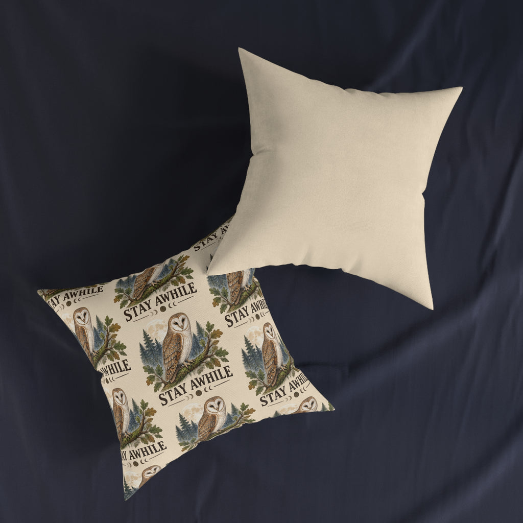 Square Cushion – Stay Awhile | Cosy Home & Welcome Cushion