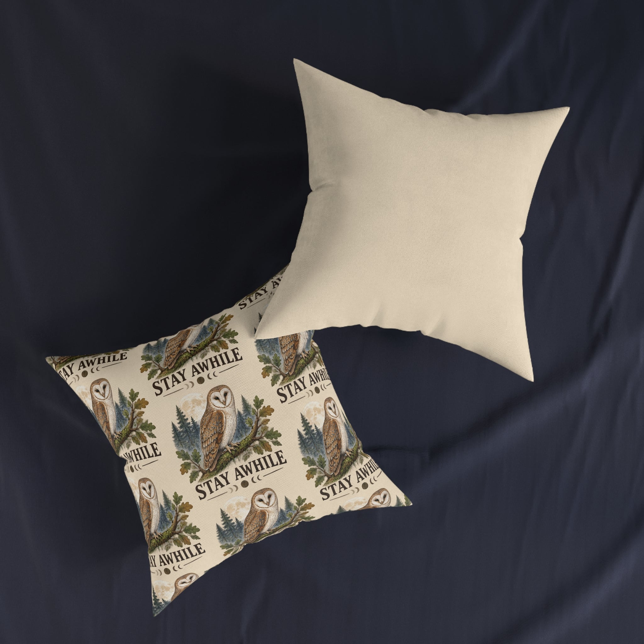 Square Cushion – Stay Awhile | Cosy Home & Welcome Cushion