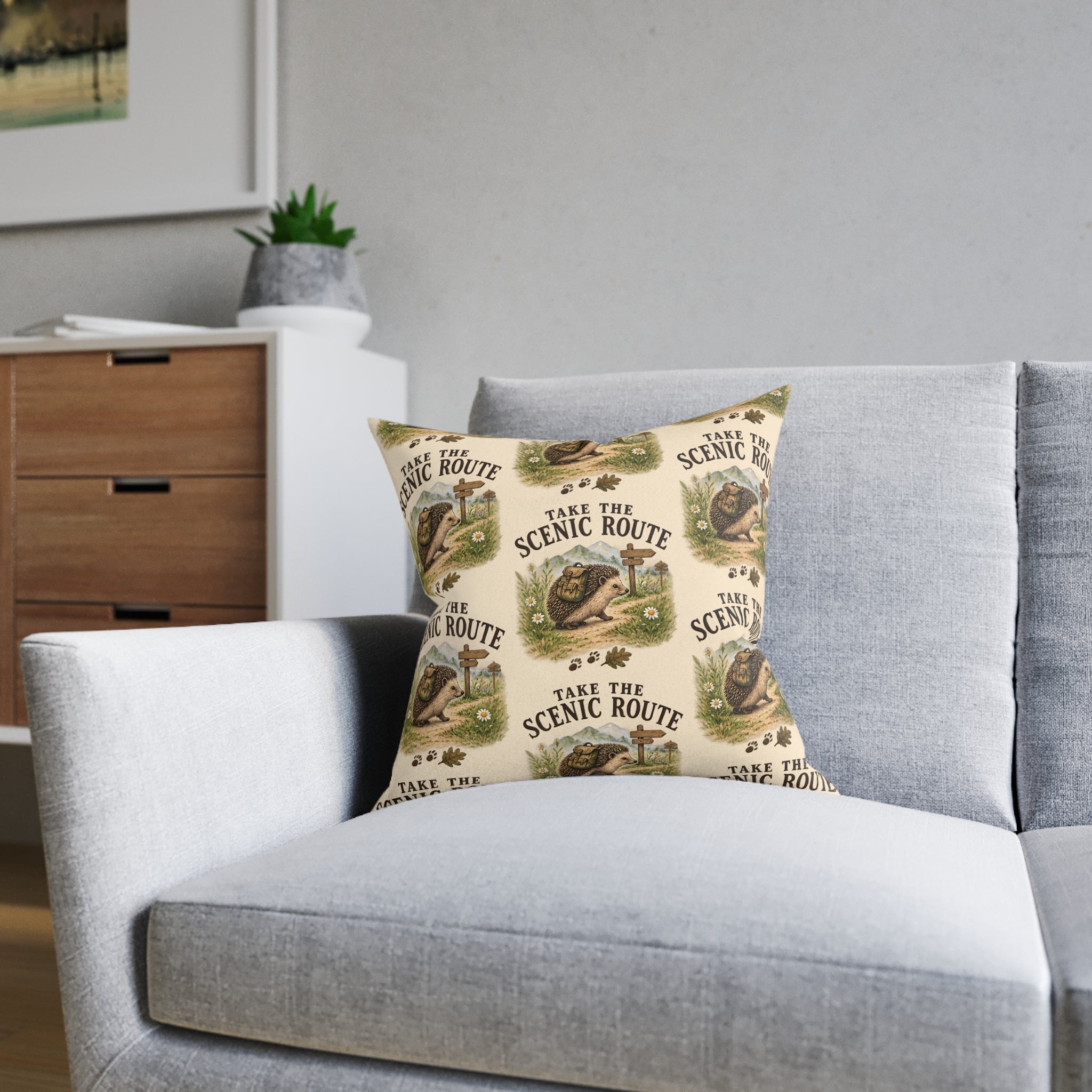 Square Cushion – Take the Scenic Route | Hiking & Outdoor Cushion