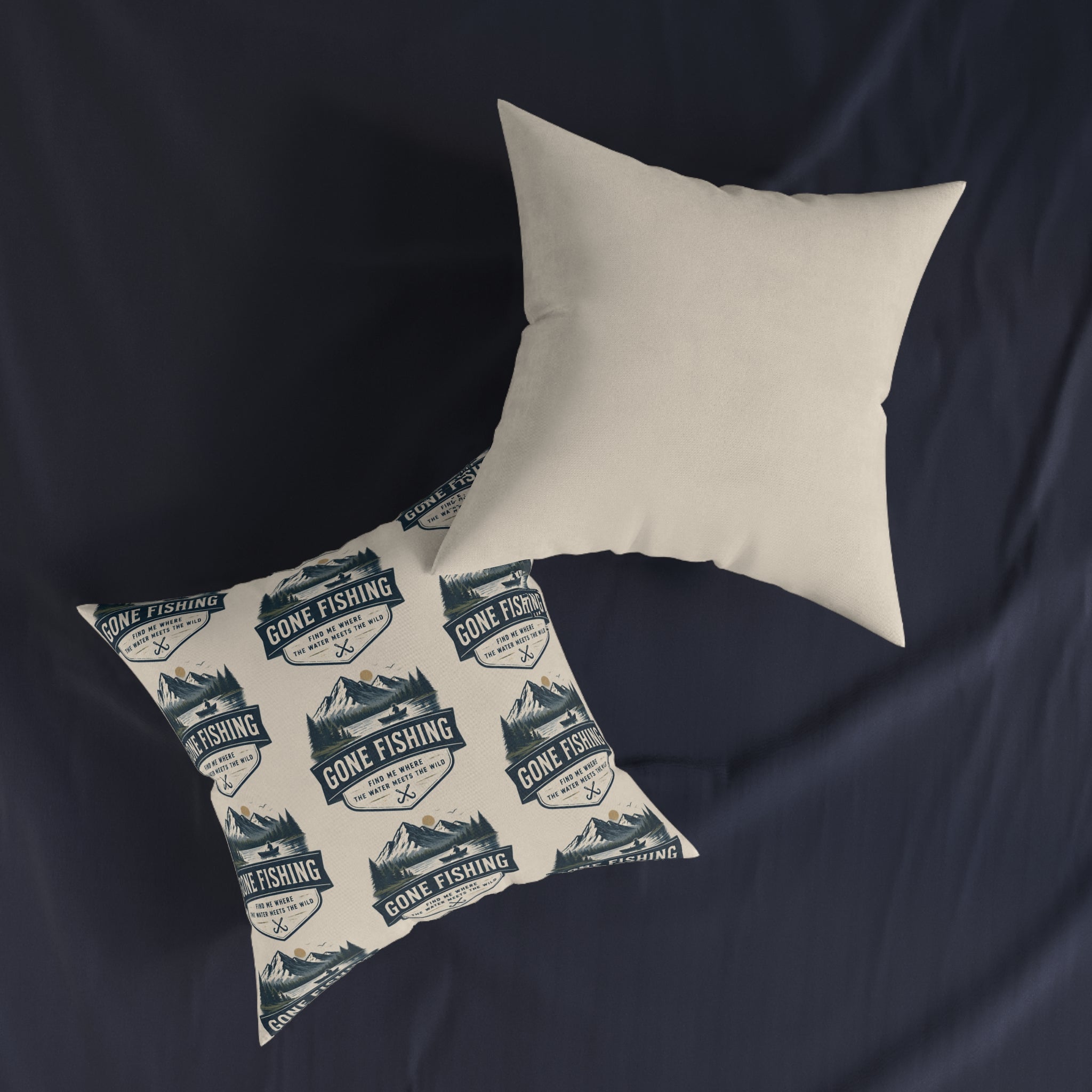 Square Cushion – Gone Fishing | Fishing & Angling Cushion