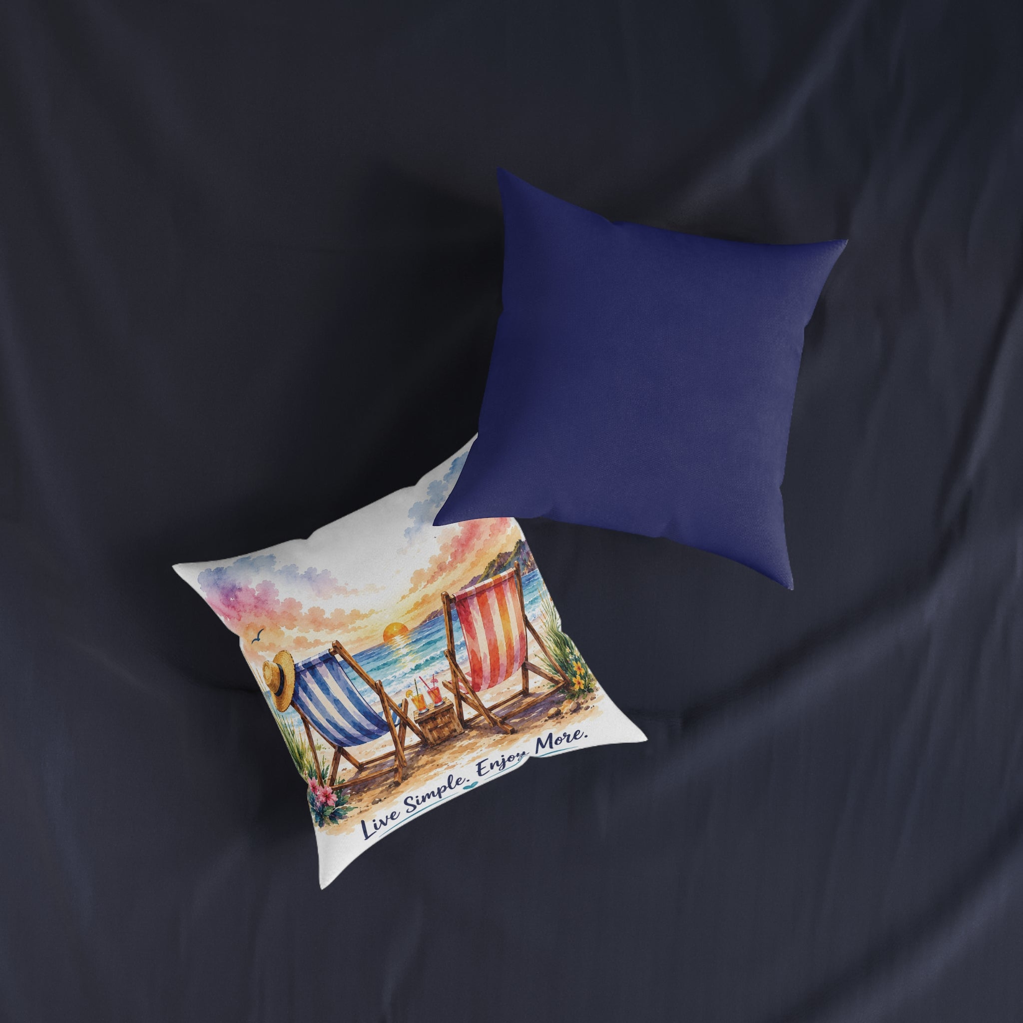 Square Cushion - Live Simple. Enjoy More.
