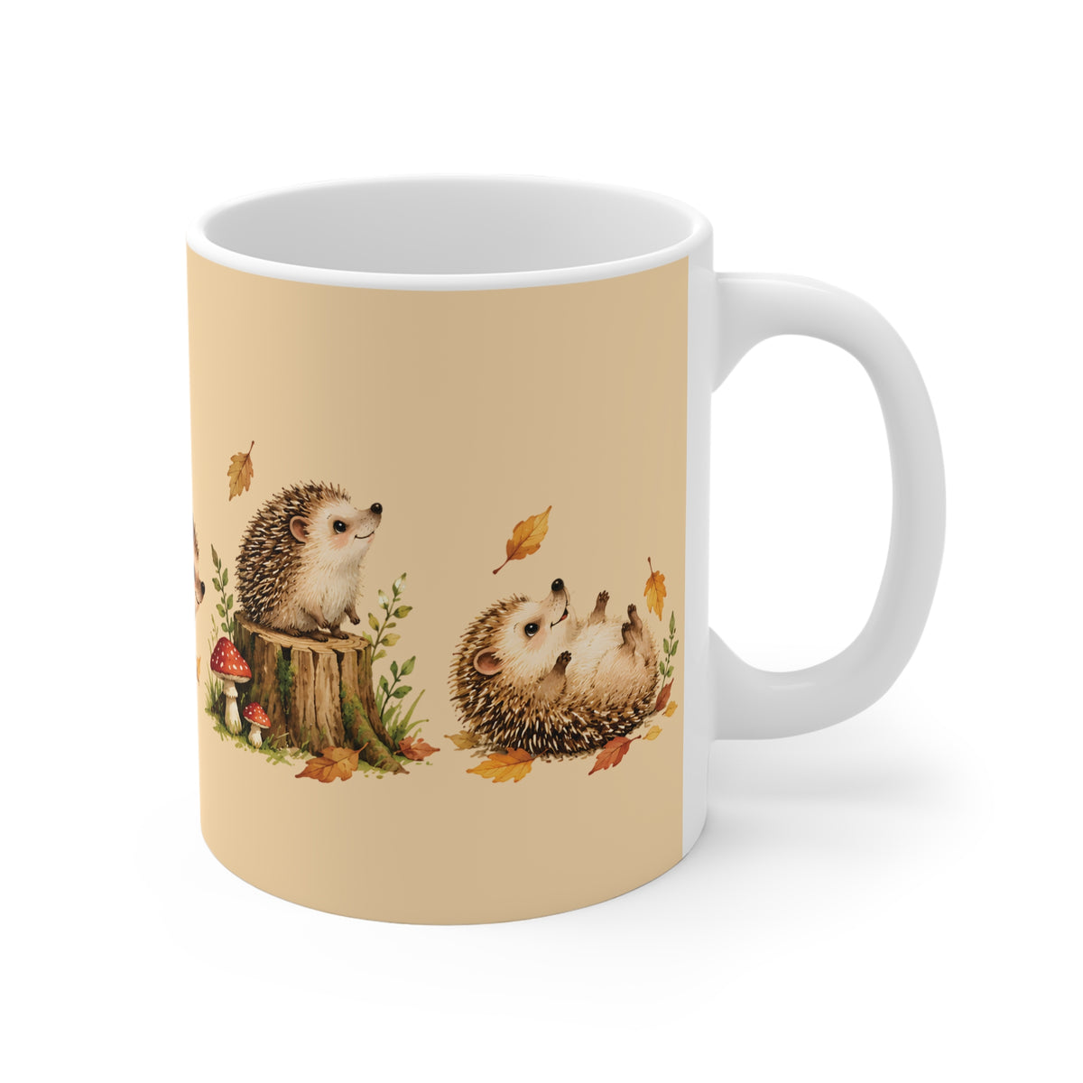 Ceramic Mug - Hedgehog Autumn Fun