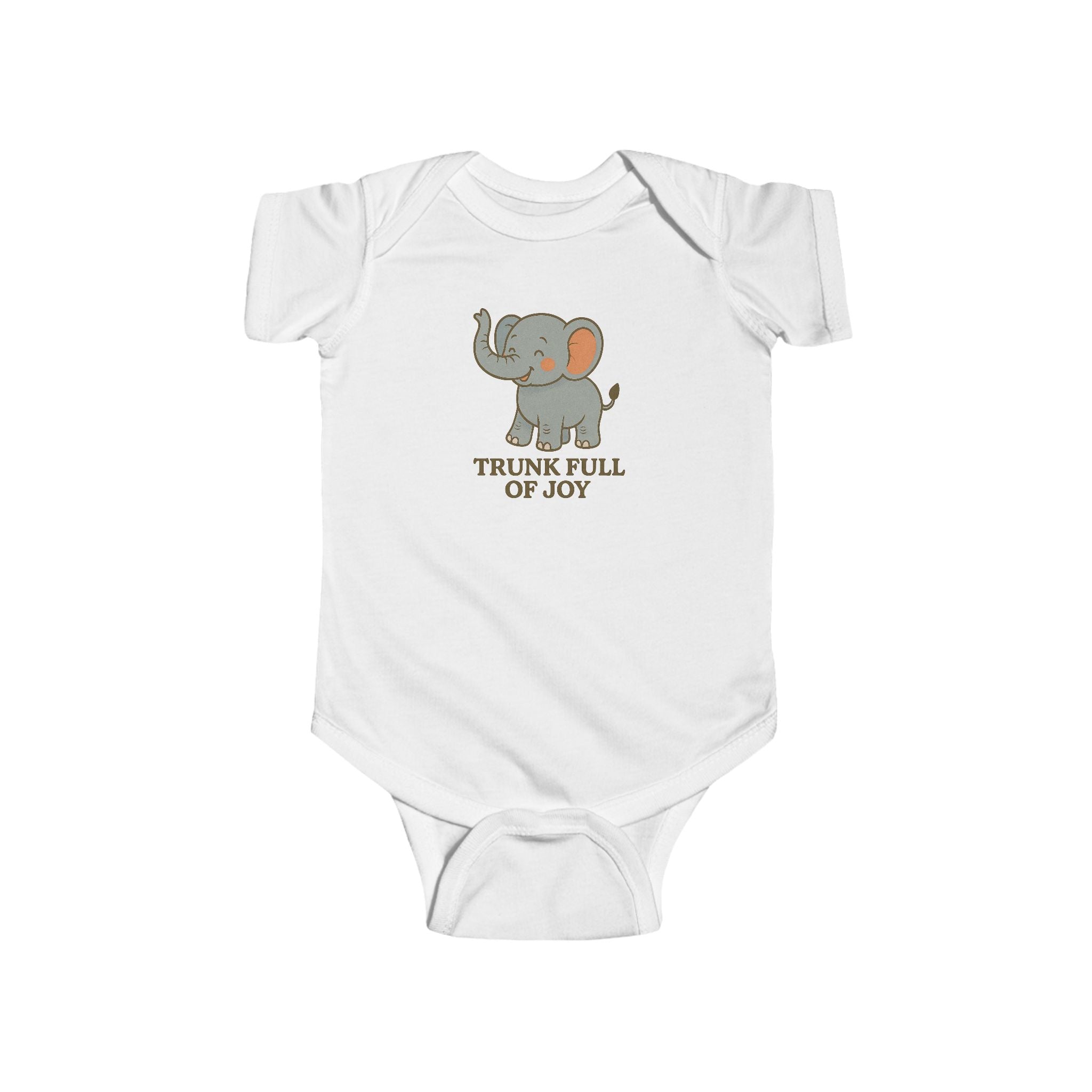 Babygrow - "Trunk Full of Joy" Cute Elephant Baby Onesie