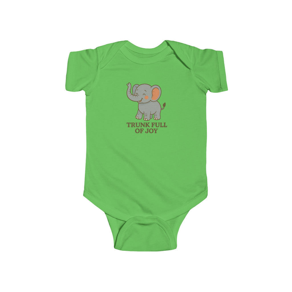 Babygrow - "Trunk Full of Joy" Cute Elephant Baby Onesie