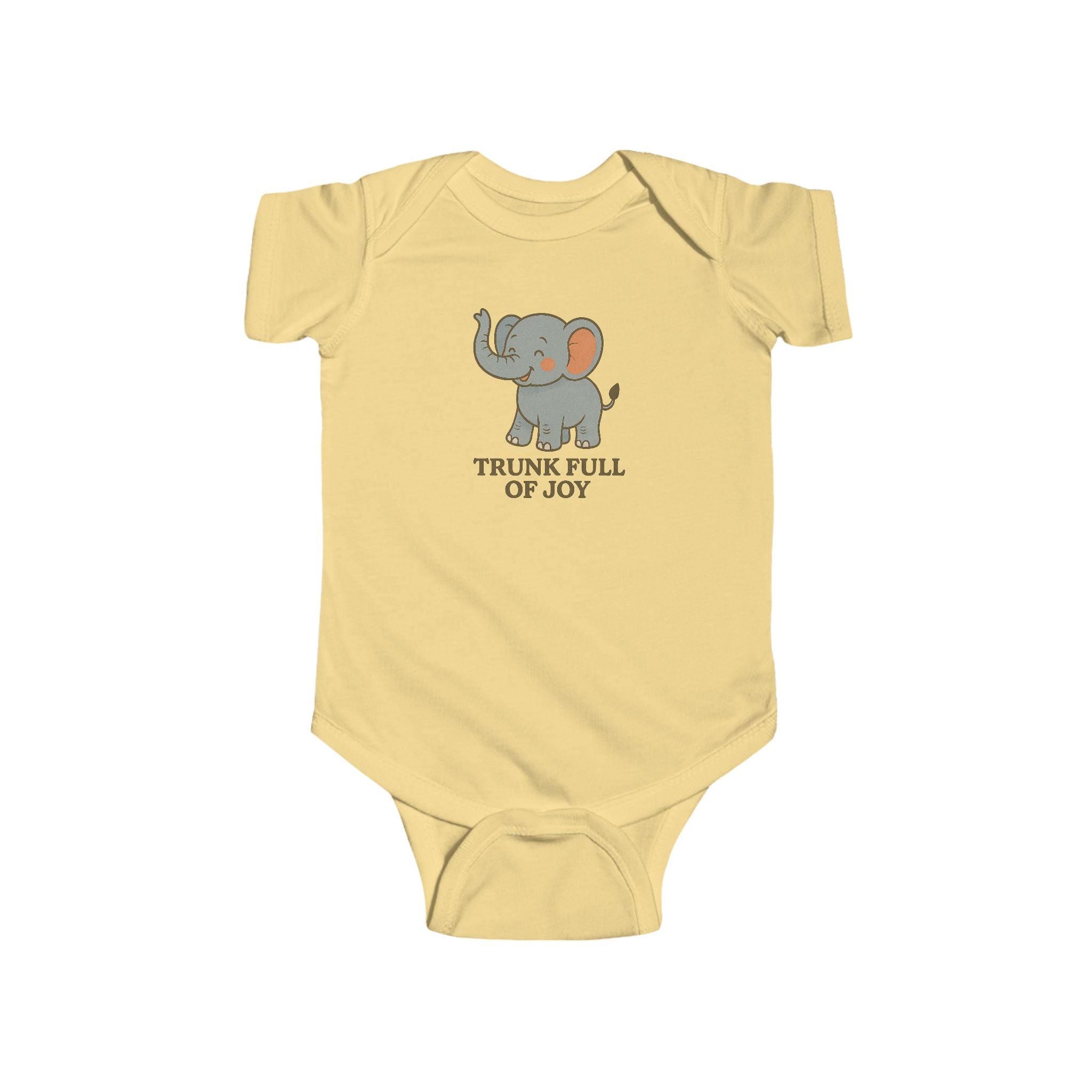 Babygrow - "Trunk Full of Joy" Cute Elephant Baby Onesie