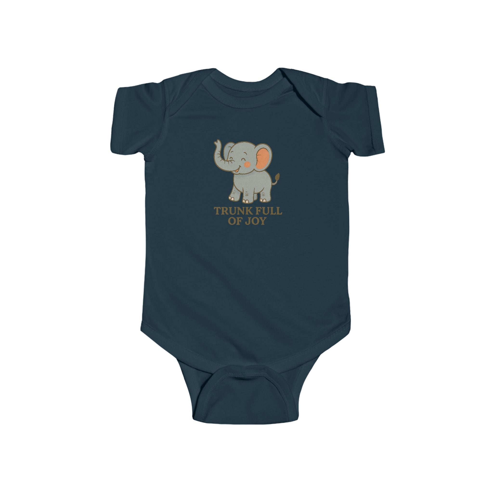 Babygrow - "Trunk Full of Joy" Cute Elephant Baby Onesie