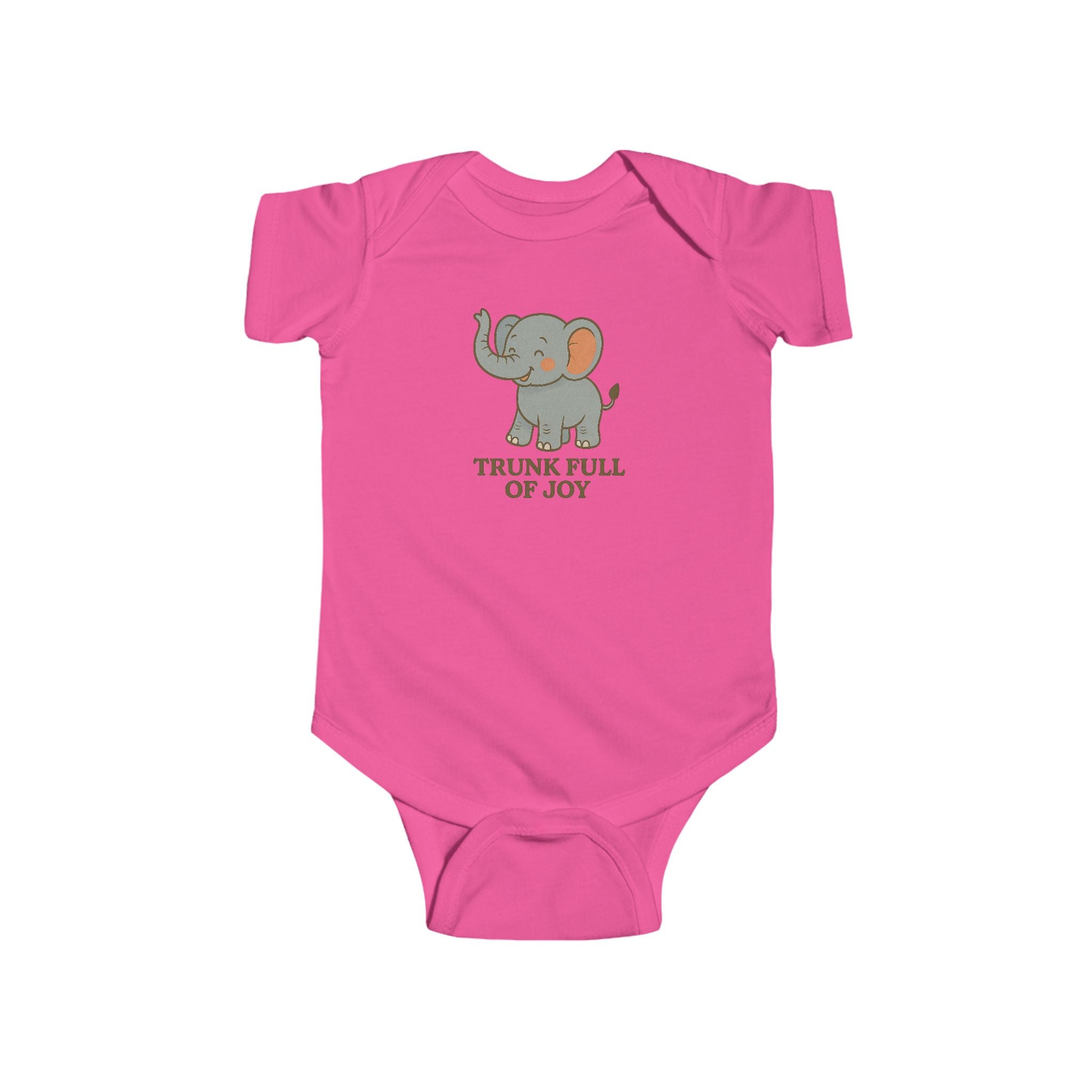 Babygrow - "Trunk Full of Joy" Cute Elephant Baby Onesie