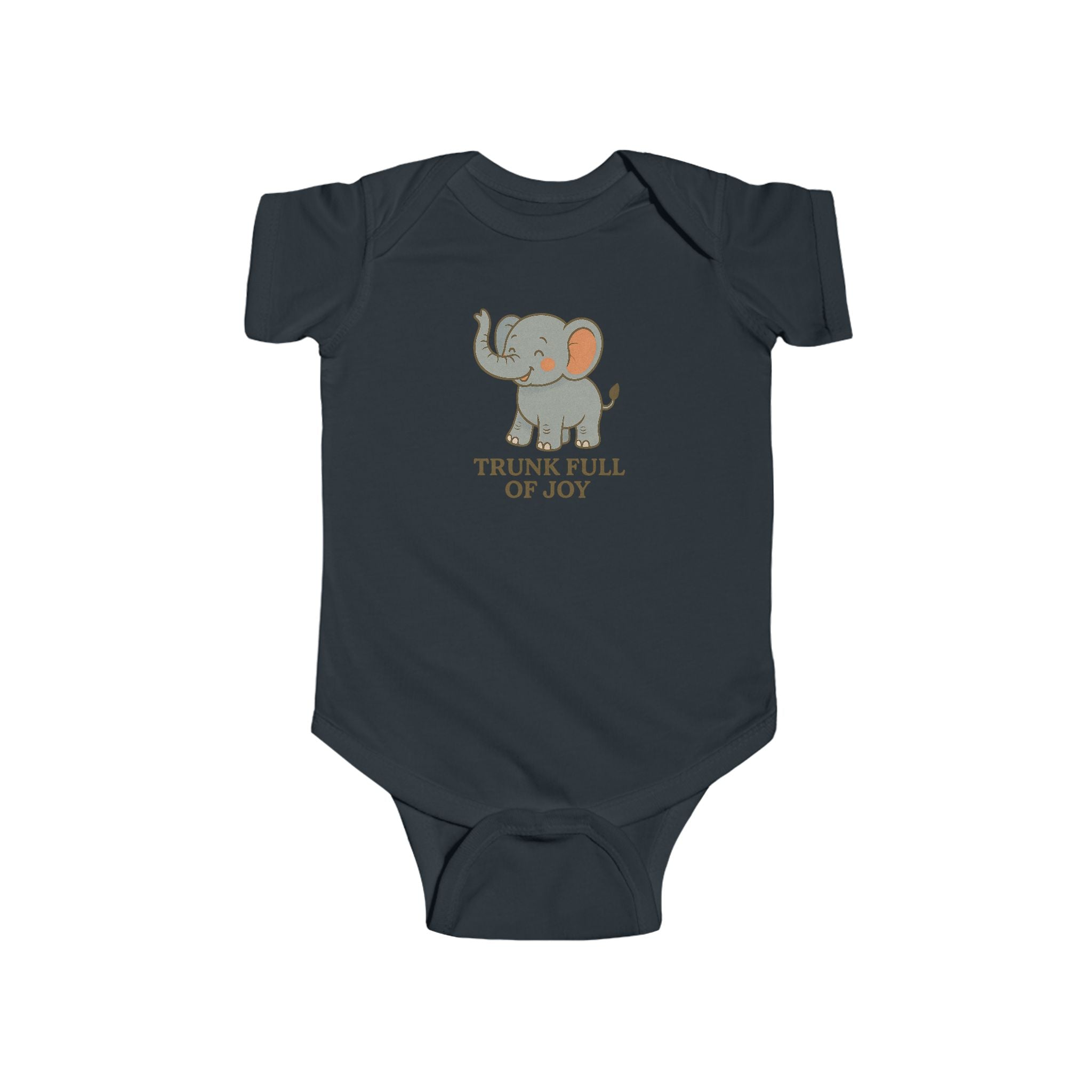 Babygrow - "Trunk Full of Joy" Cute Elephant Baby Onesie