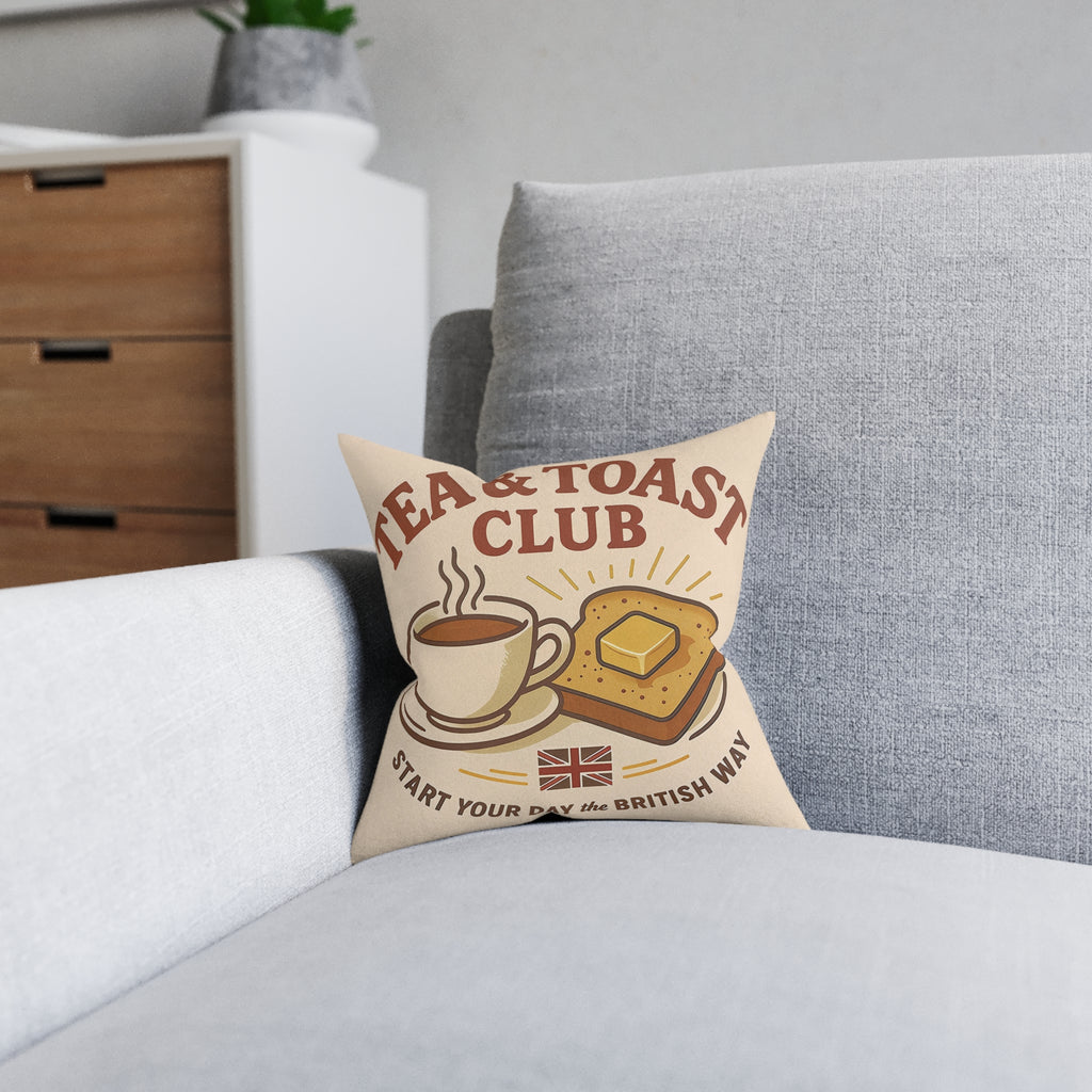 Square Cushion - Tea & Toast Club Decor