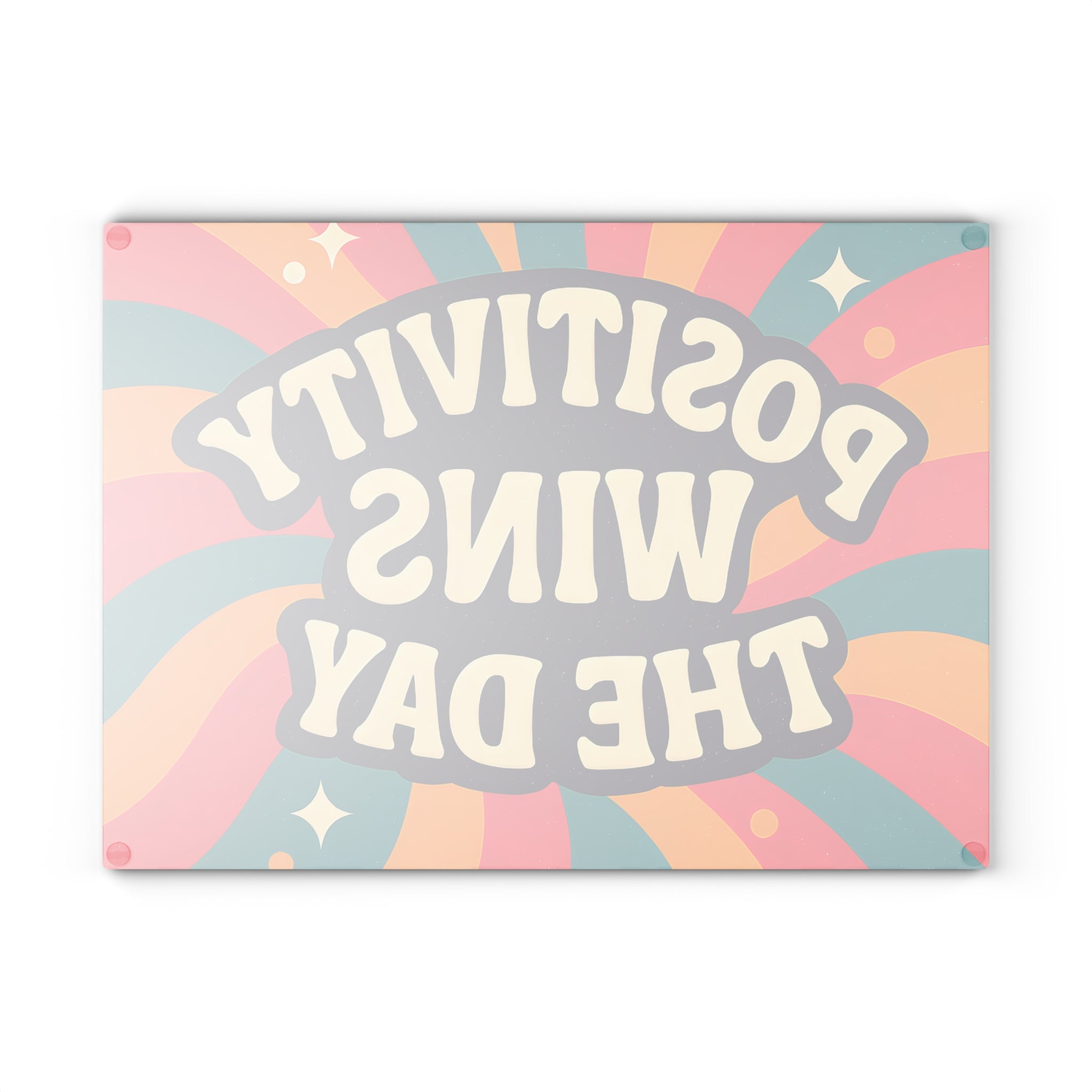 Glass Cutting Board - Positivity Wins the Day Design