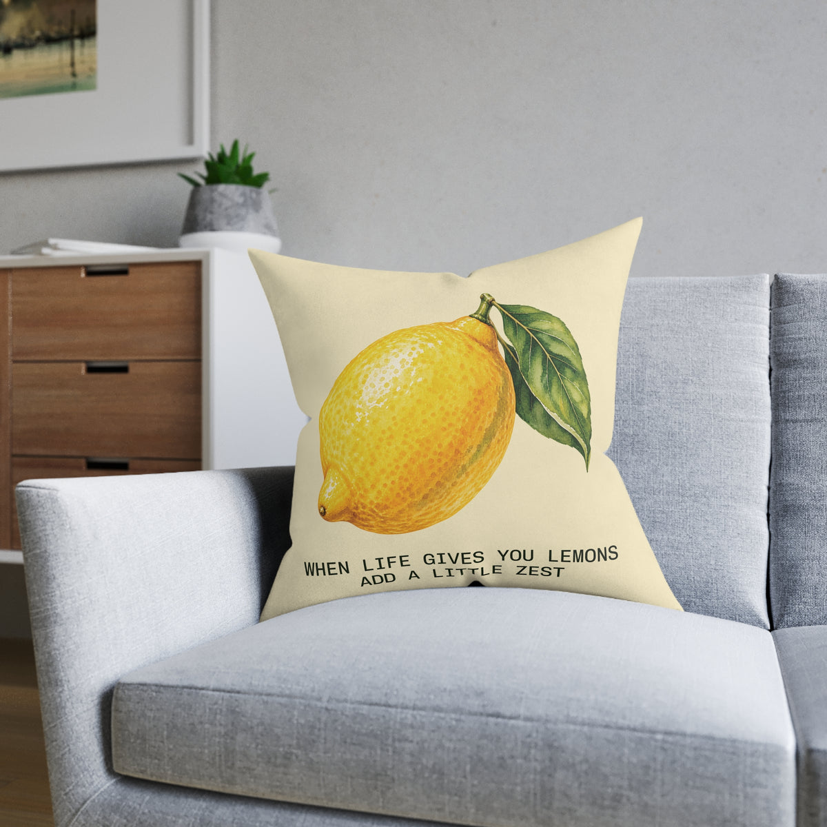 Square Cushion – Lemon | When Life Gives You Lemons, Add a Little Zest