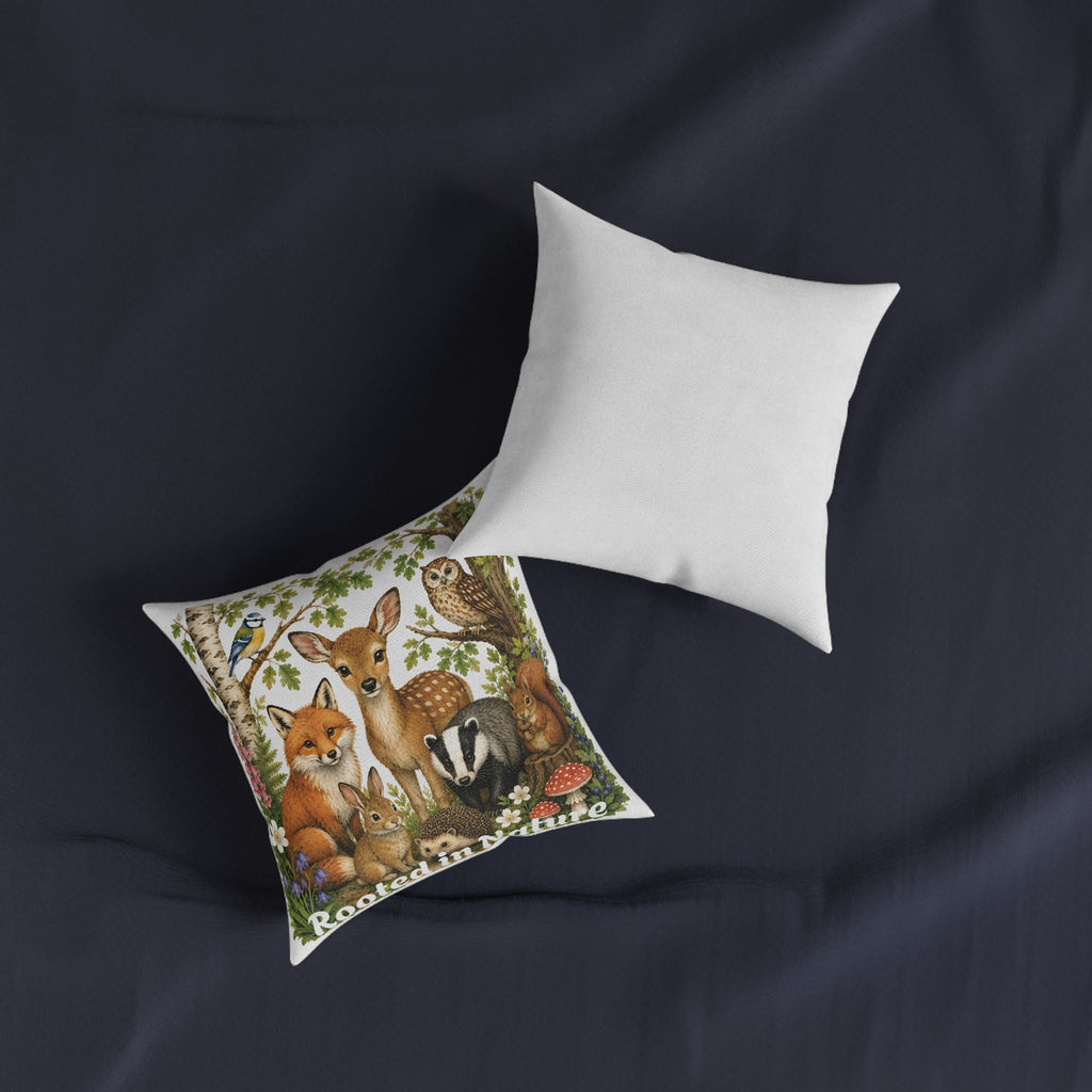 Square Cushion – Rooted in Nature | Woodland Wildlife Cushion