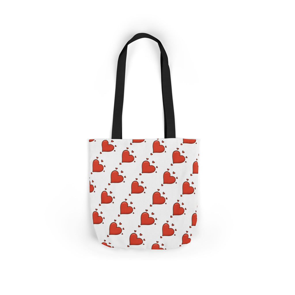 Heart Print Canvas Tote Bag with 5-Color Straps