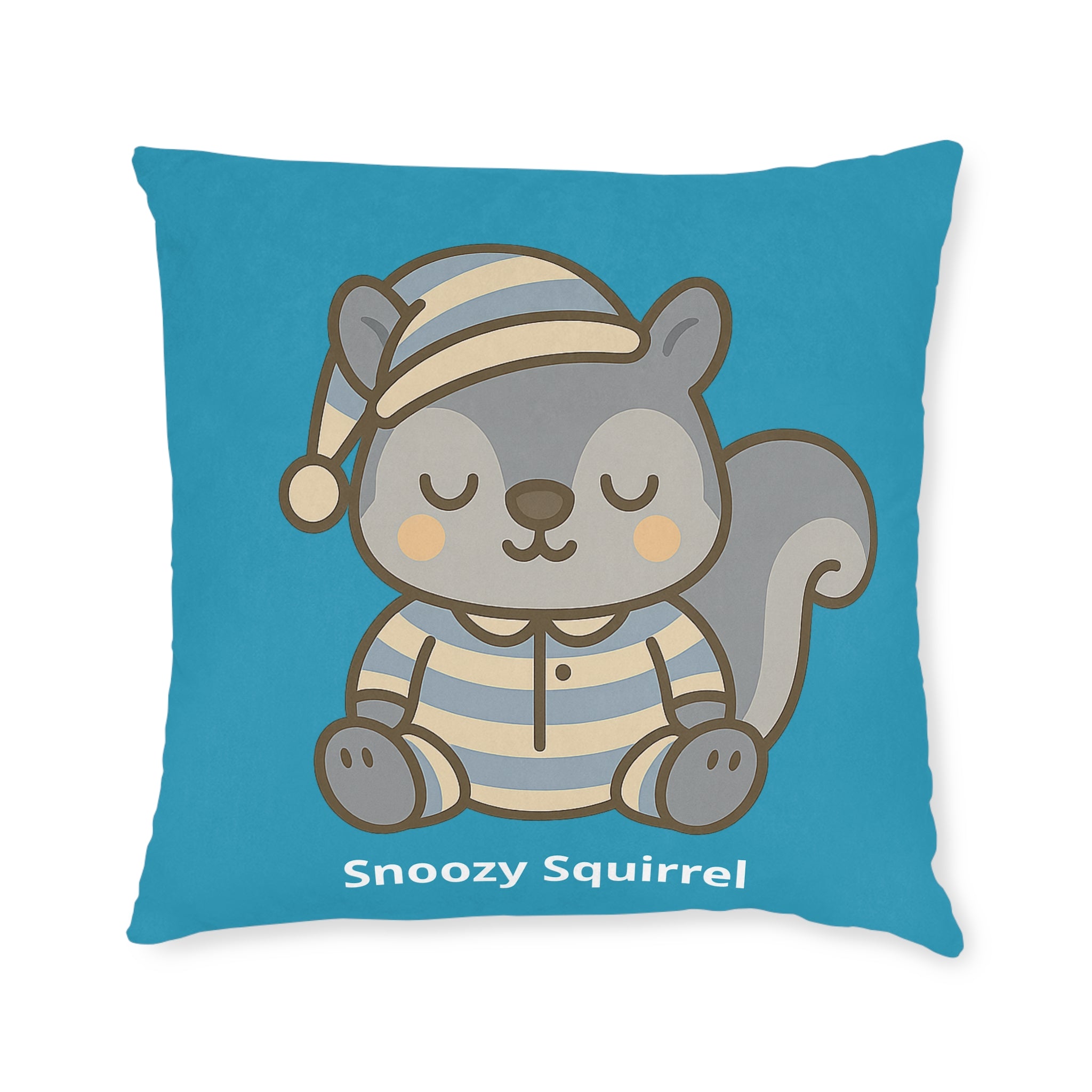 Square Cushion - Snoozy Squirrel - The Woodland Dreamers