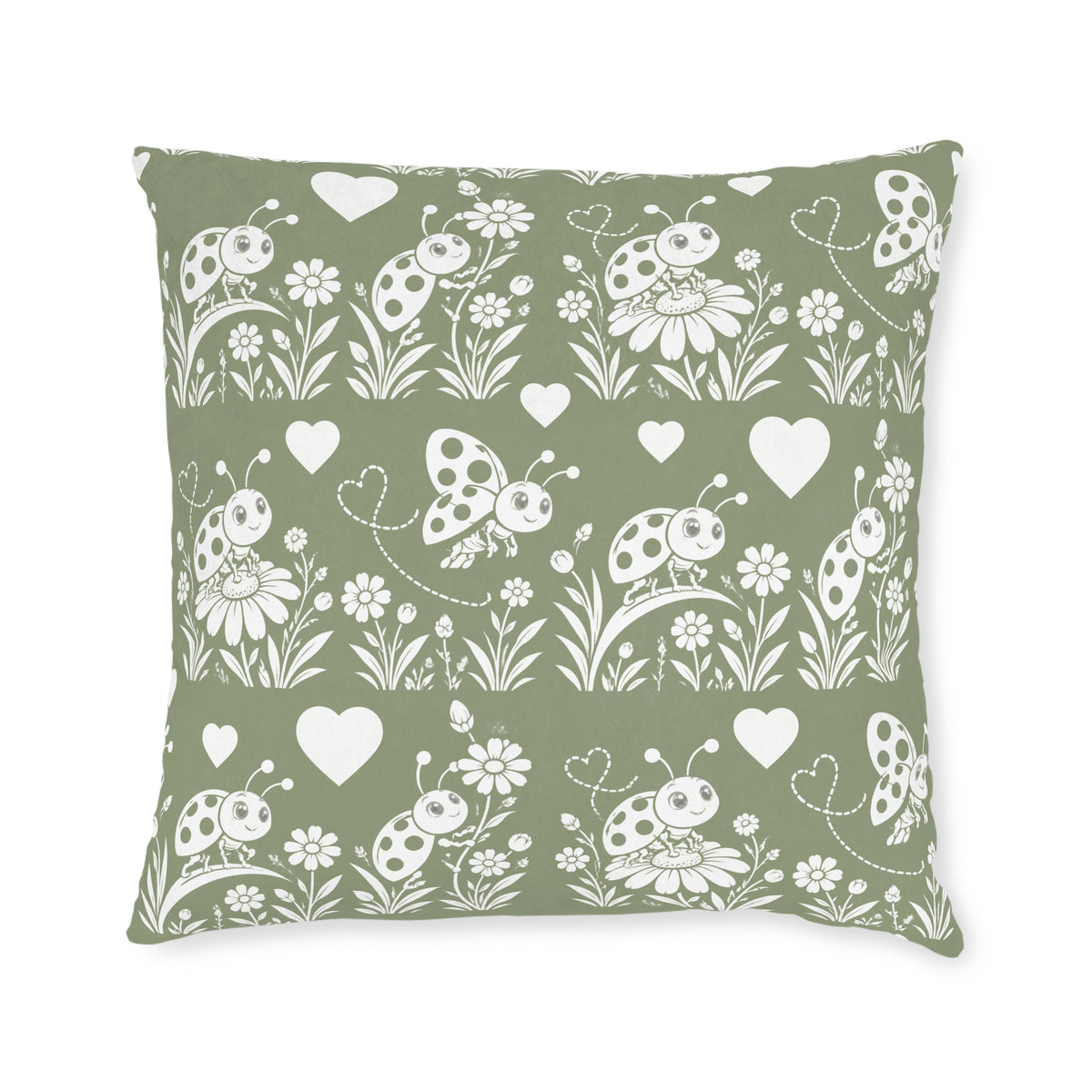 Square Cushion - Ladybird Fun