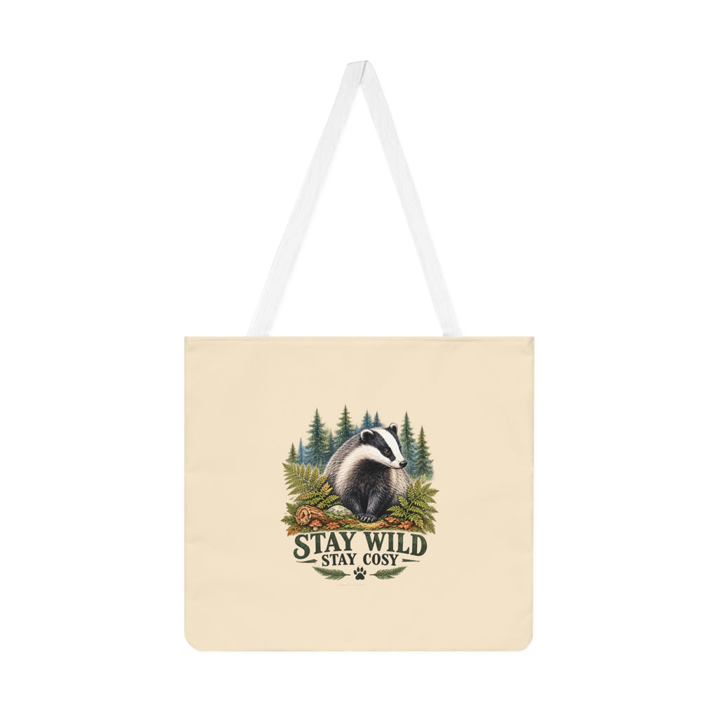 Large Tote Bag – Stay Wild Stay Cosy - Badger