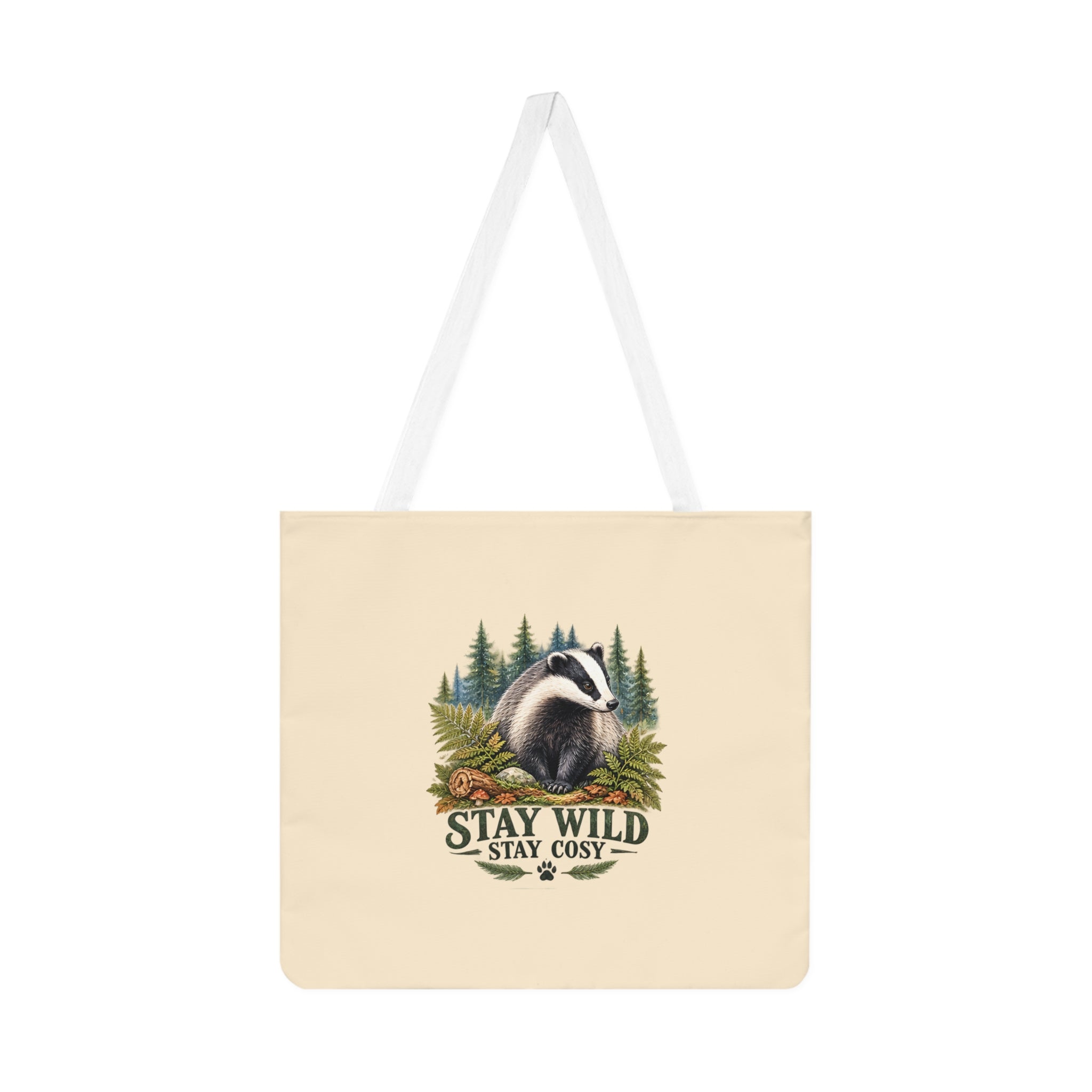 Large Tote Bag – Stay Wild Stay Cosy - Badger