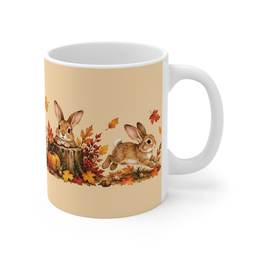 Ceramic Mug - Rabbit Autumn Fun