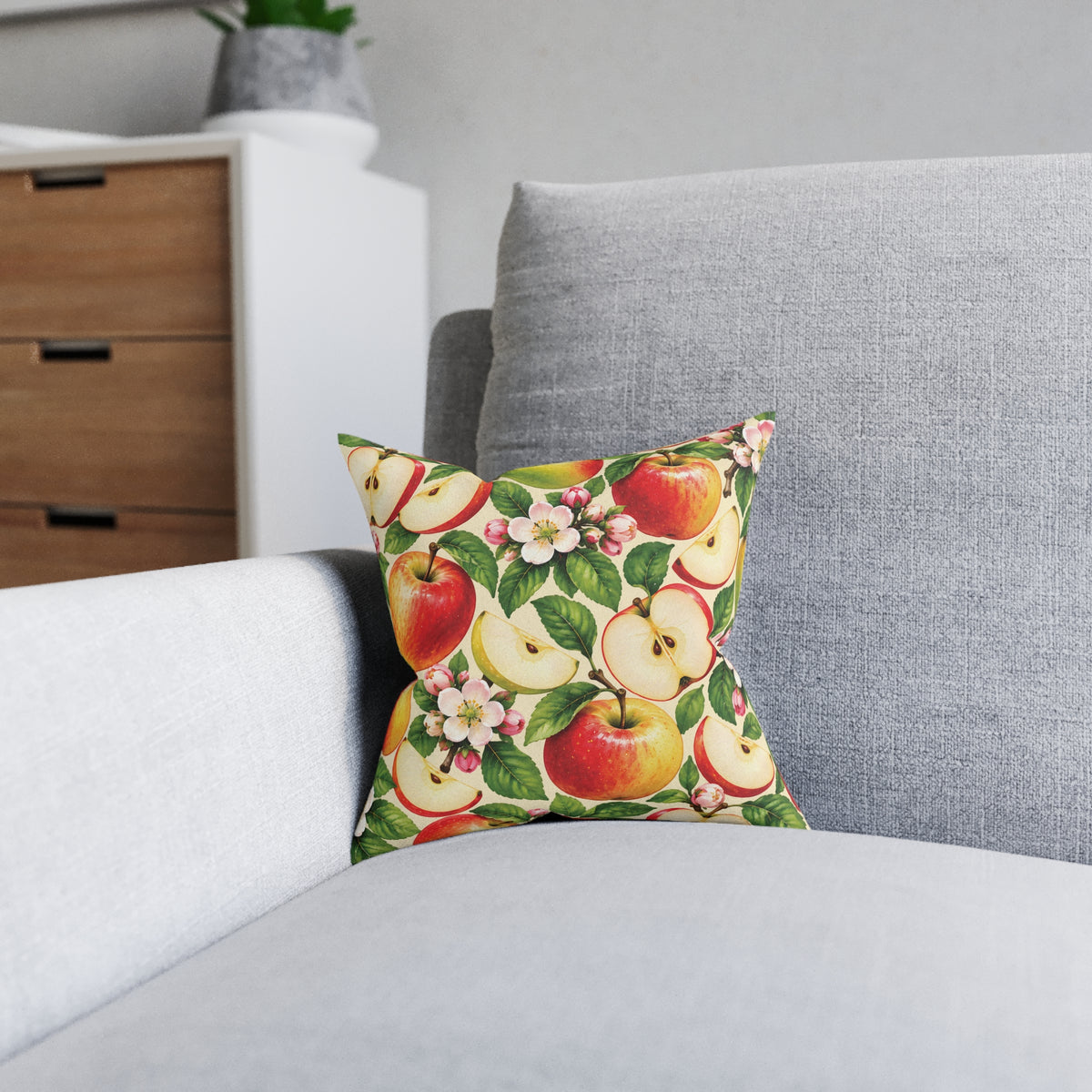 Square Cushion – Apple | Fruit & Nature Home Decor