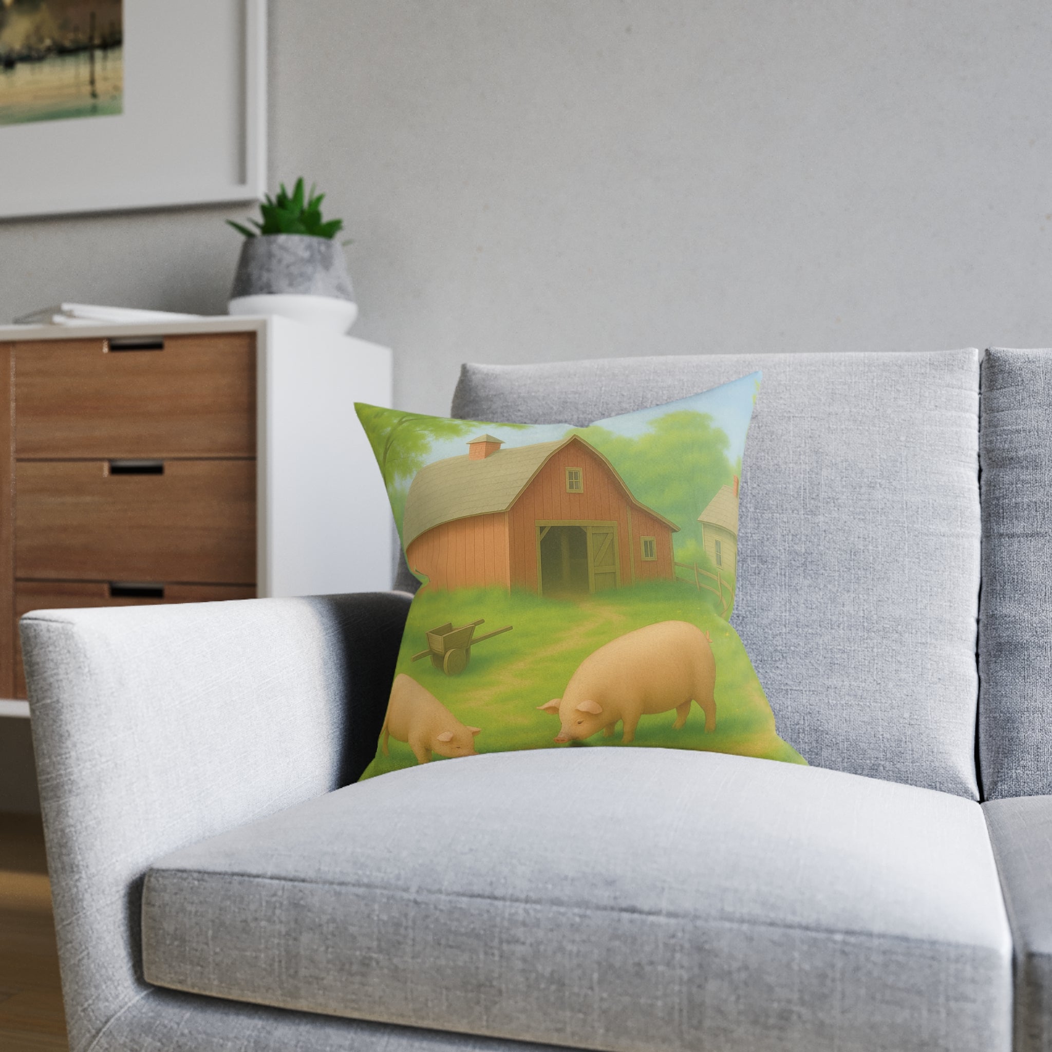 Square Cushion - Rustic Farm Design