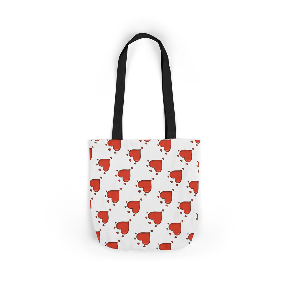 Heart Print Canvas Tote Bag with 5-Color Straps