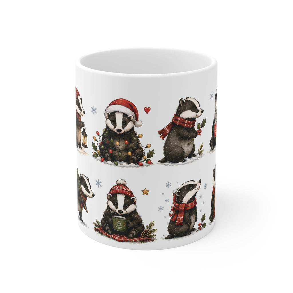 Ceramic Mug - Christmas Woodland Badger