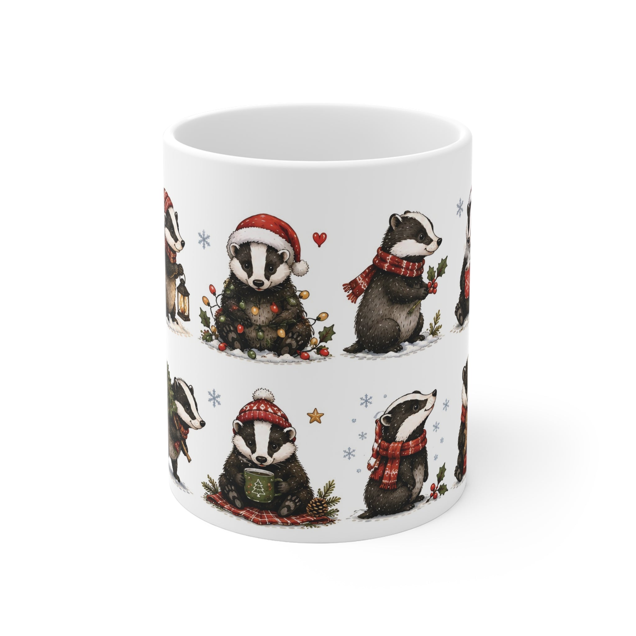 Ceramic Mug - Christmas Woodland Badger