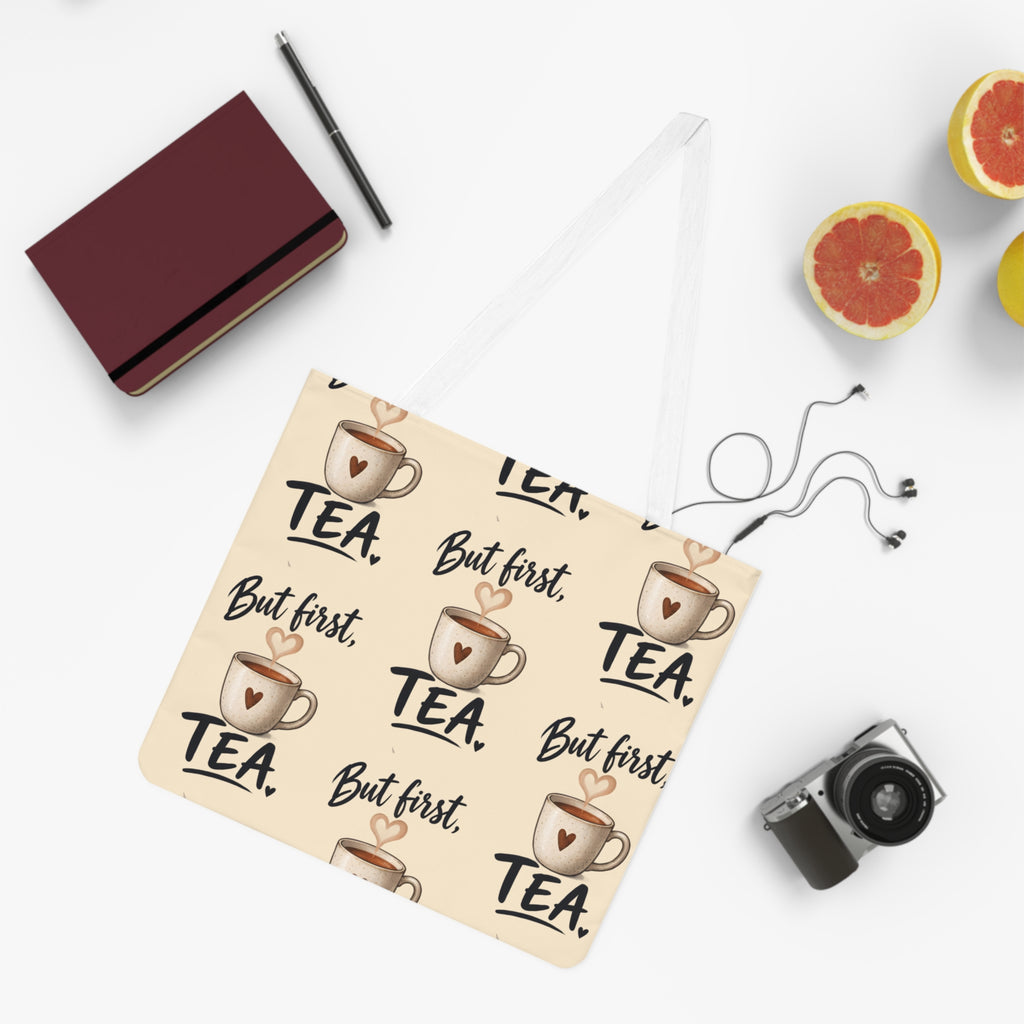 Large Beach Tote Bag – But First Tea