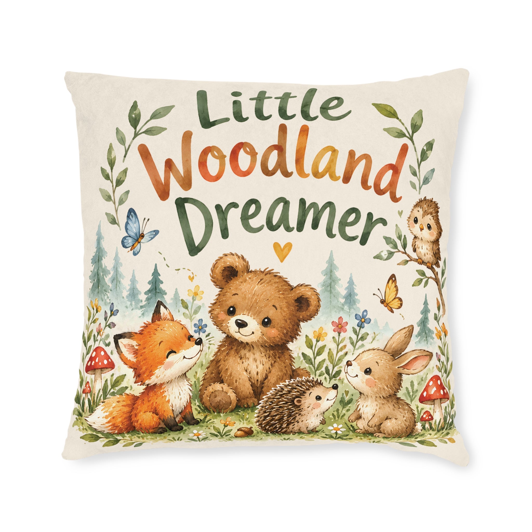 Square Cushion – Little Woodland Dreamer | Woodland Nursery Cushion