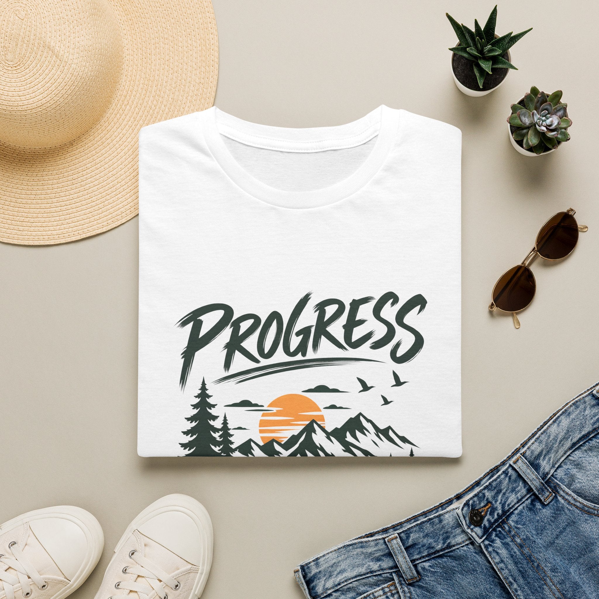 Unisex T-Shirt – Progress Not Perfection | Motivational Lifestyle T-Shirt