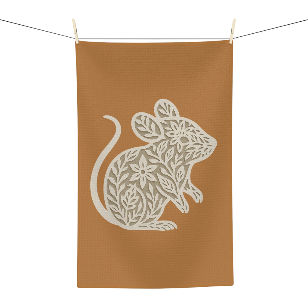 Tea Towel Microfiber - Floral Mouse Design
