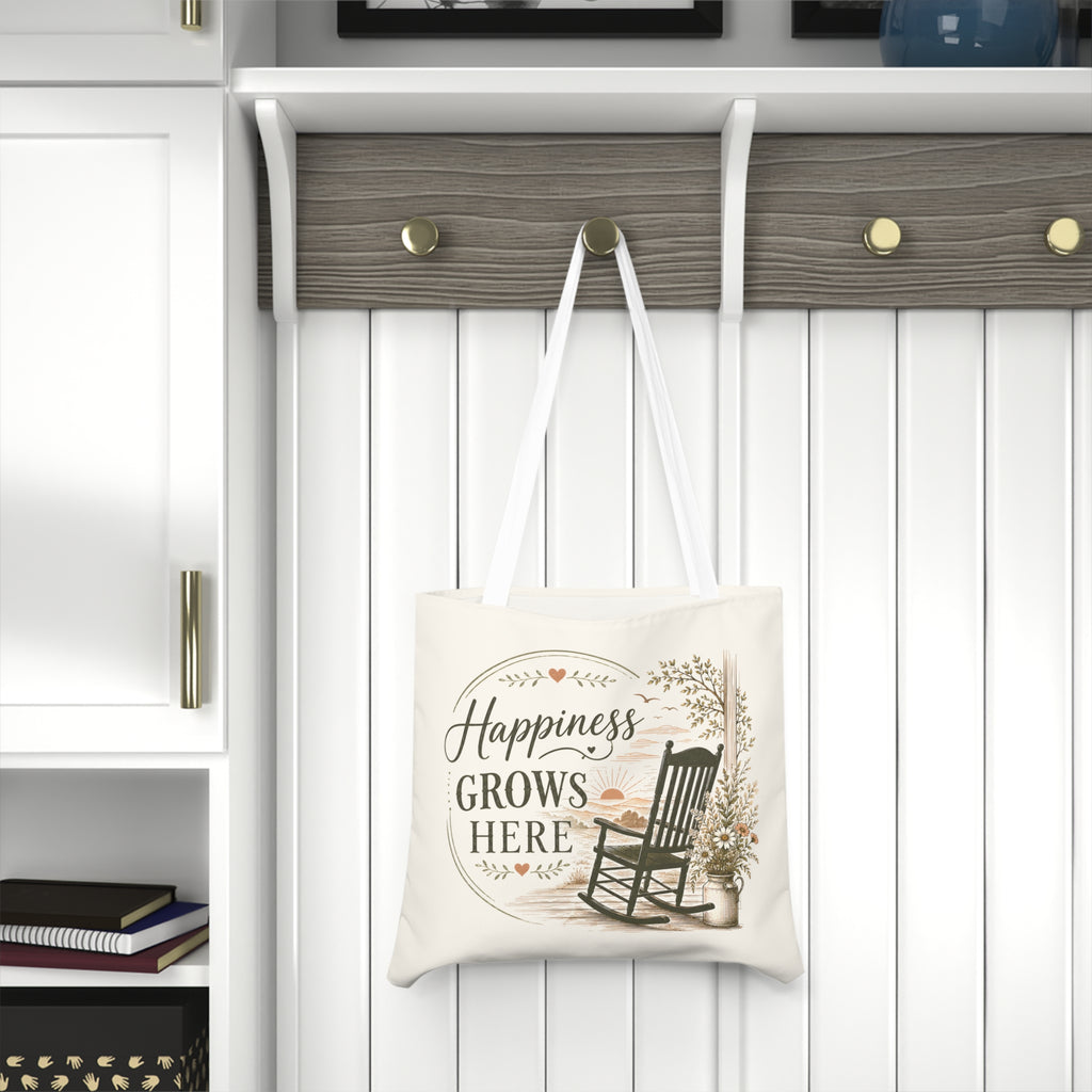 Large Tote Bag - Happiness Grows Here | Garden & Nature Tote