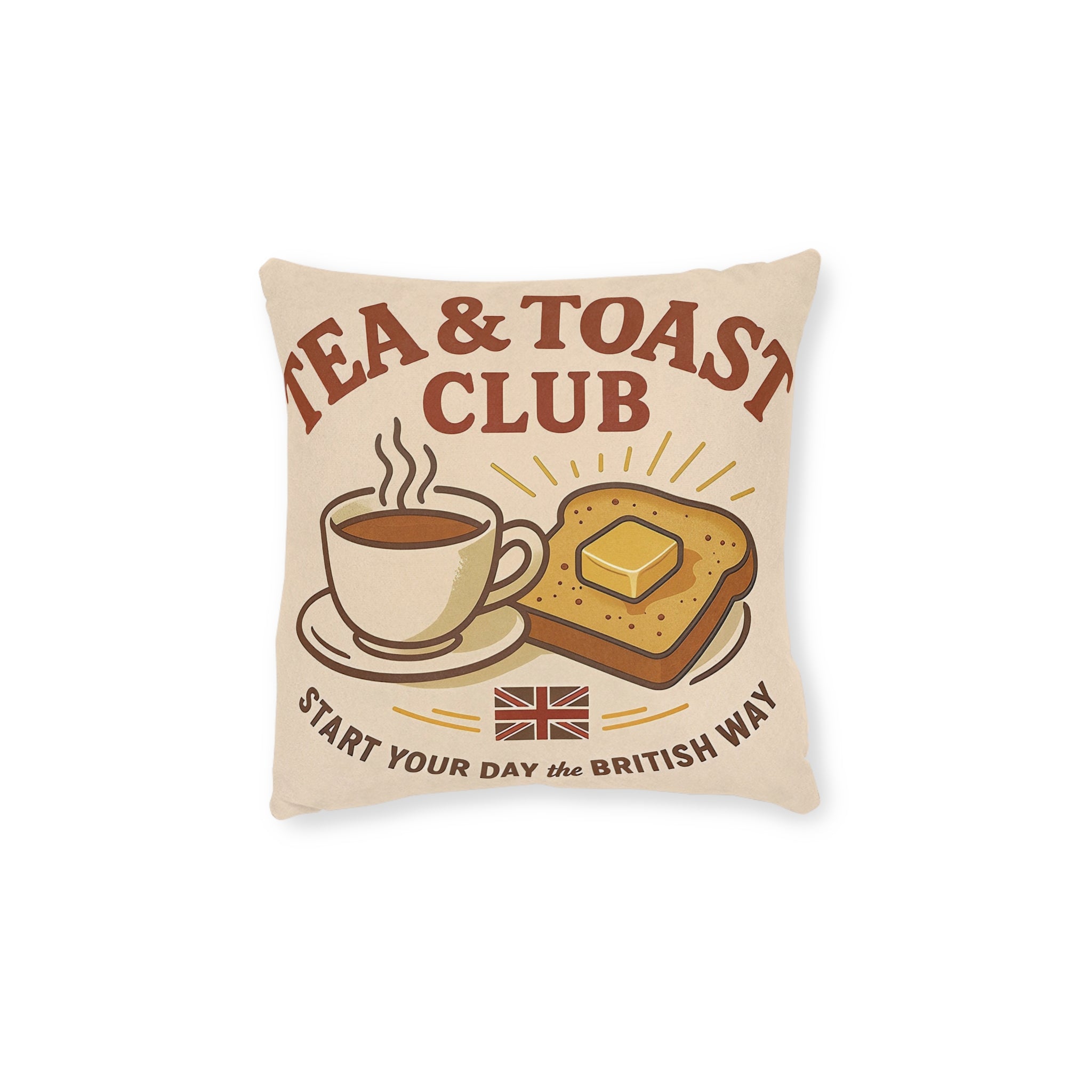 Square Cushion - Tea & Toast Club Decor