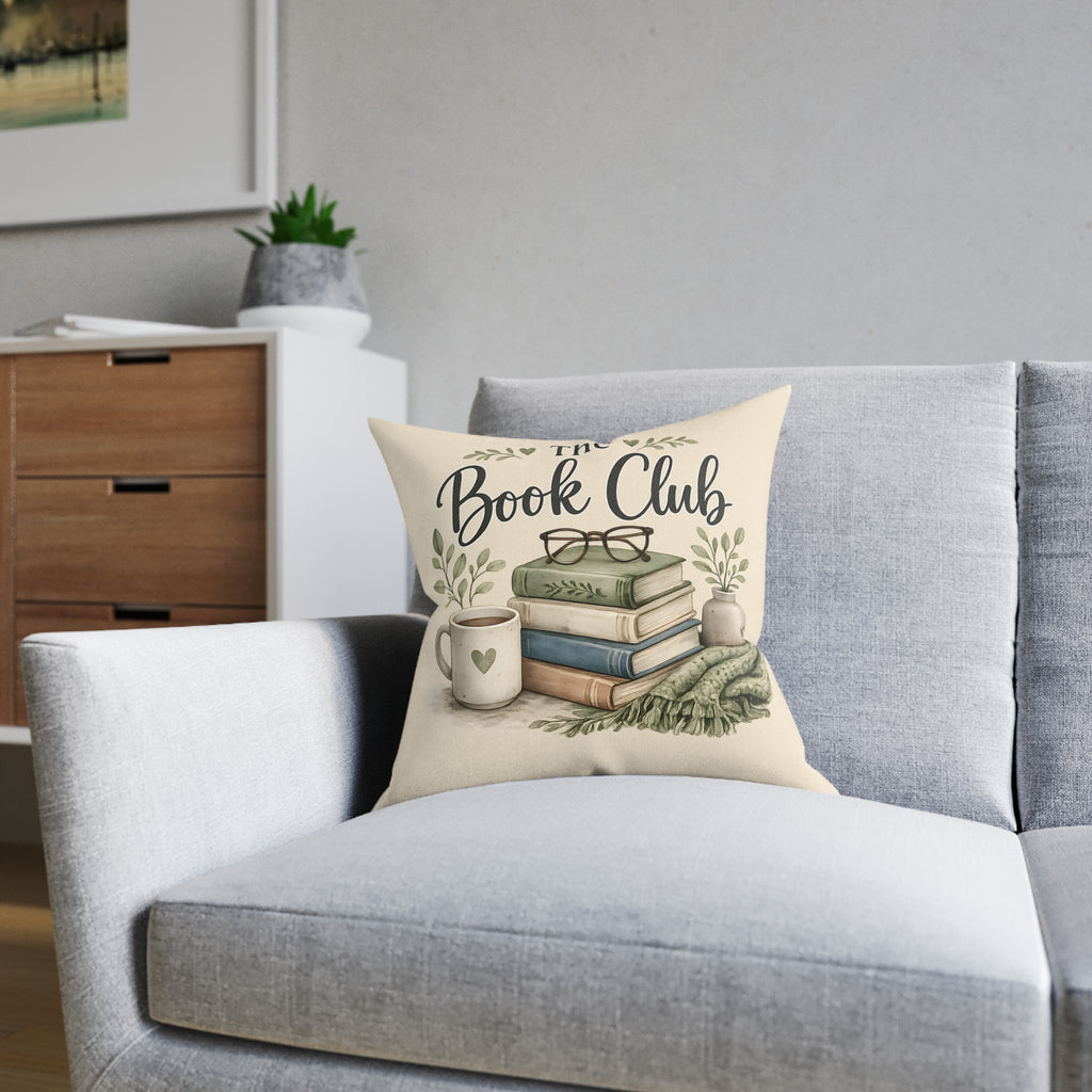 Square Cushion – The Book Club | Cosy Reading Cushion for Book Lovers