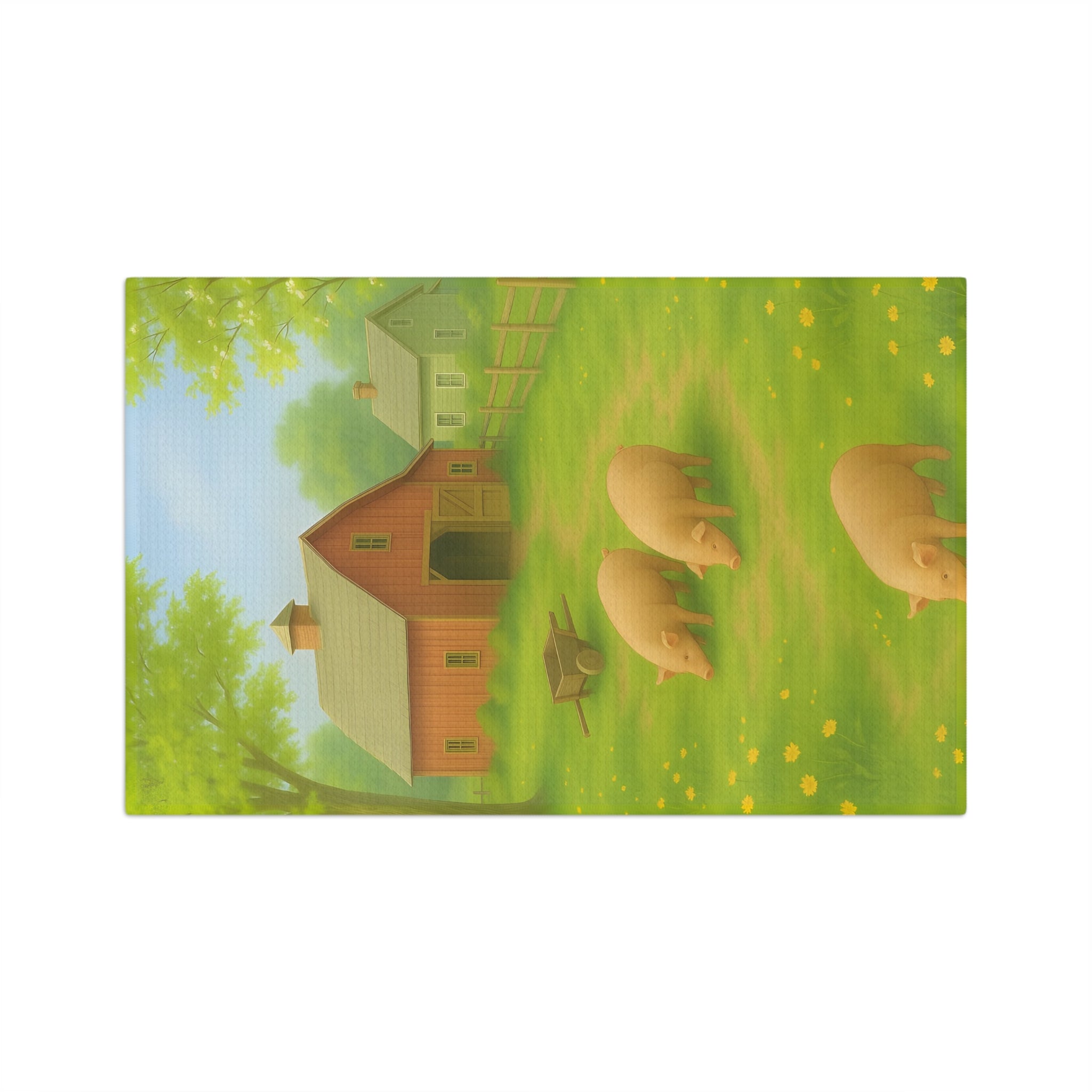 Tea Towel Microfiber - Rustic Farm Design