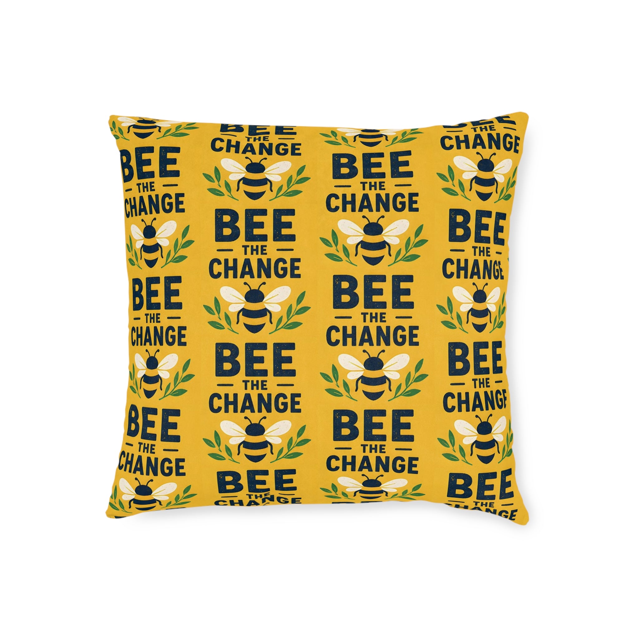 Square Cushion – Bee the Change | Bee Lover & Nature Cushion